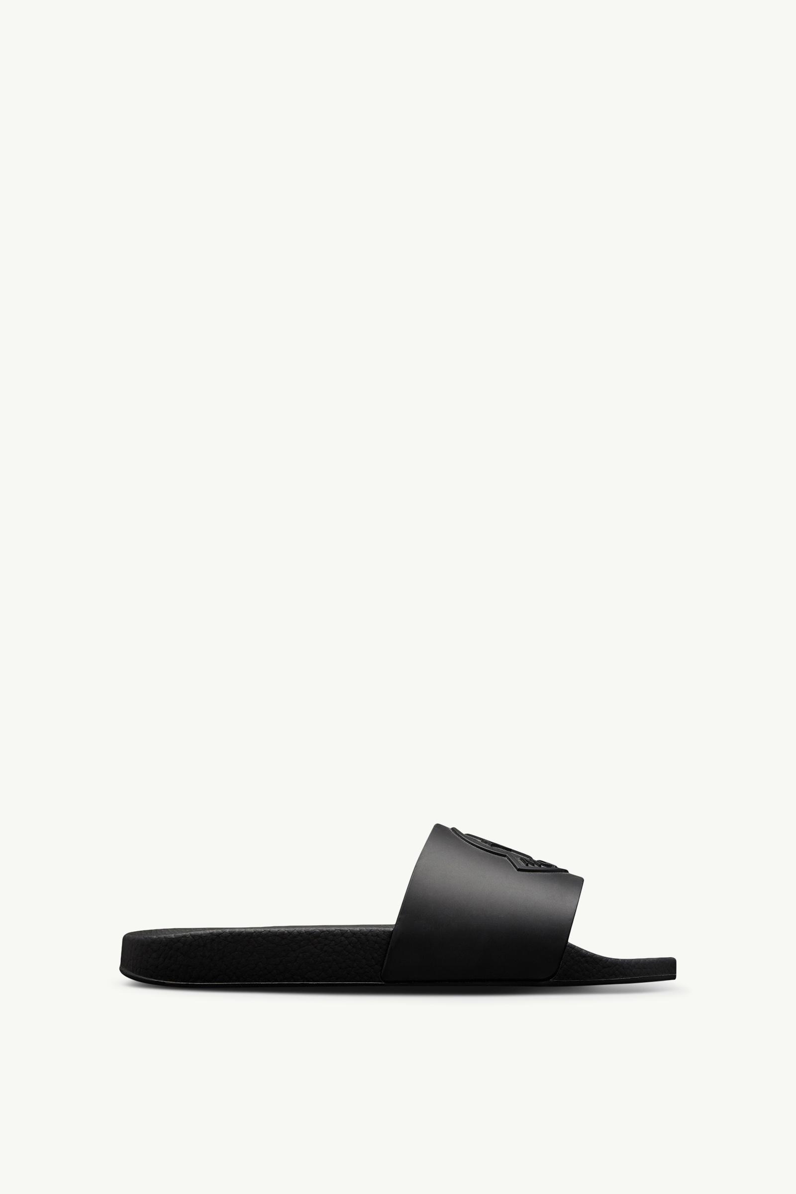Black Basile Rubber Slides - Sandals & Sliders for Men | Moncler US