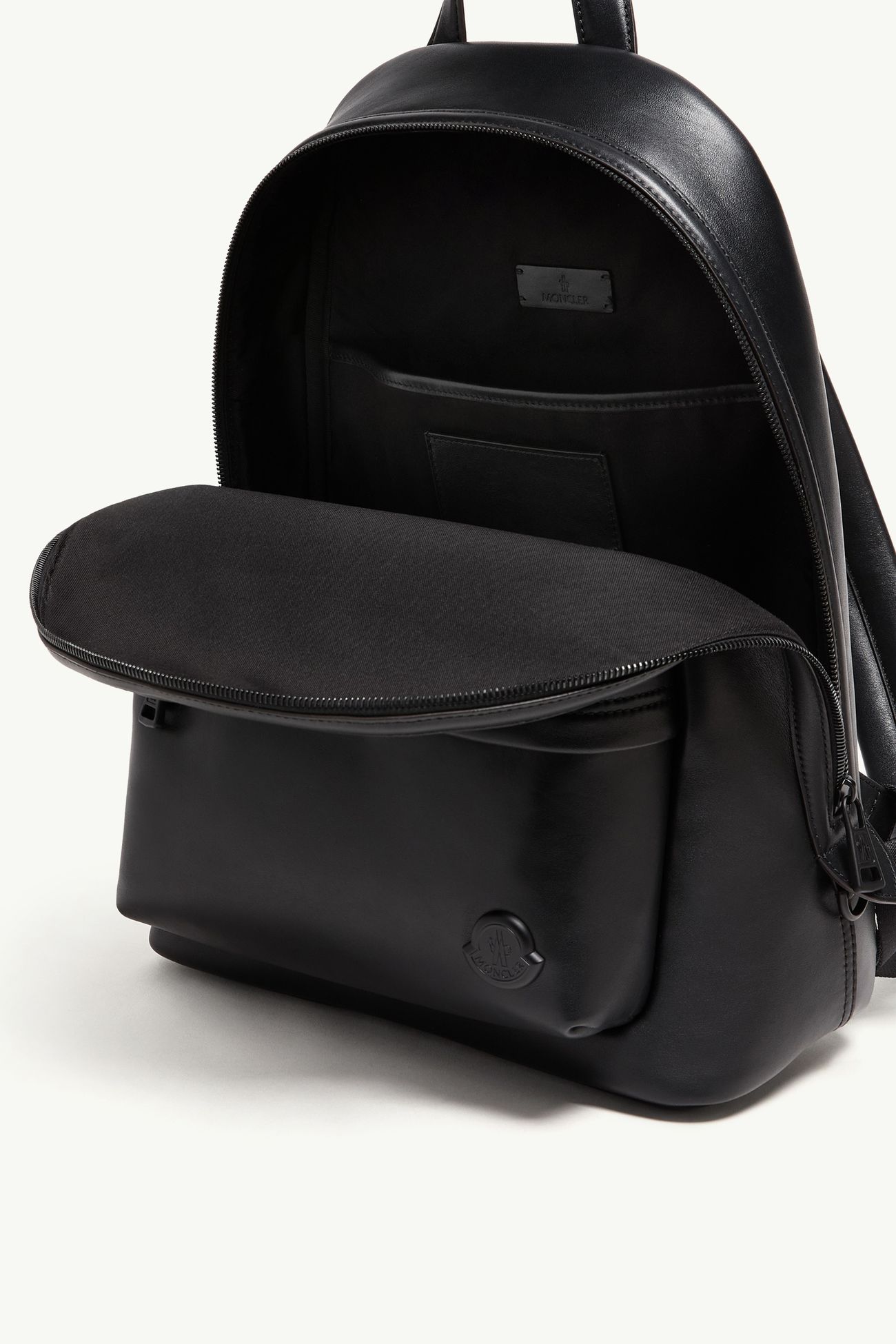 Sac à dos en cuir Carlo Hommes Noir Moncler 4