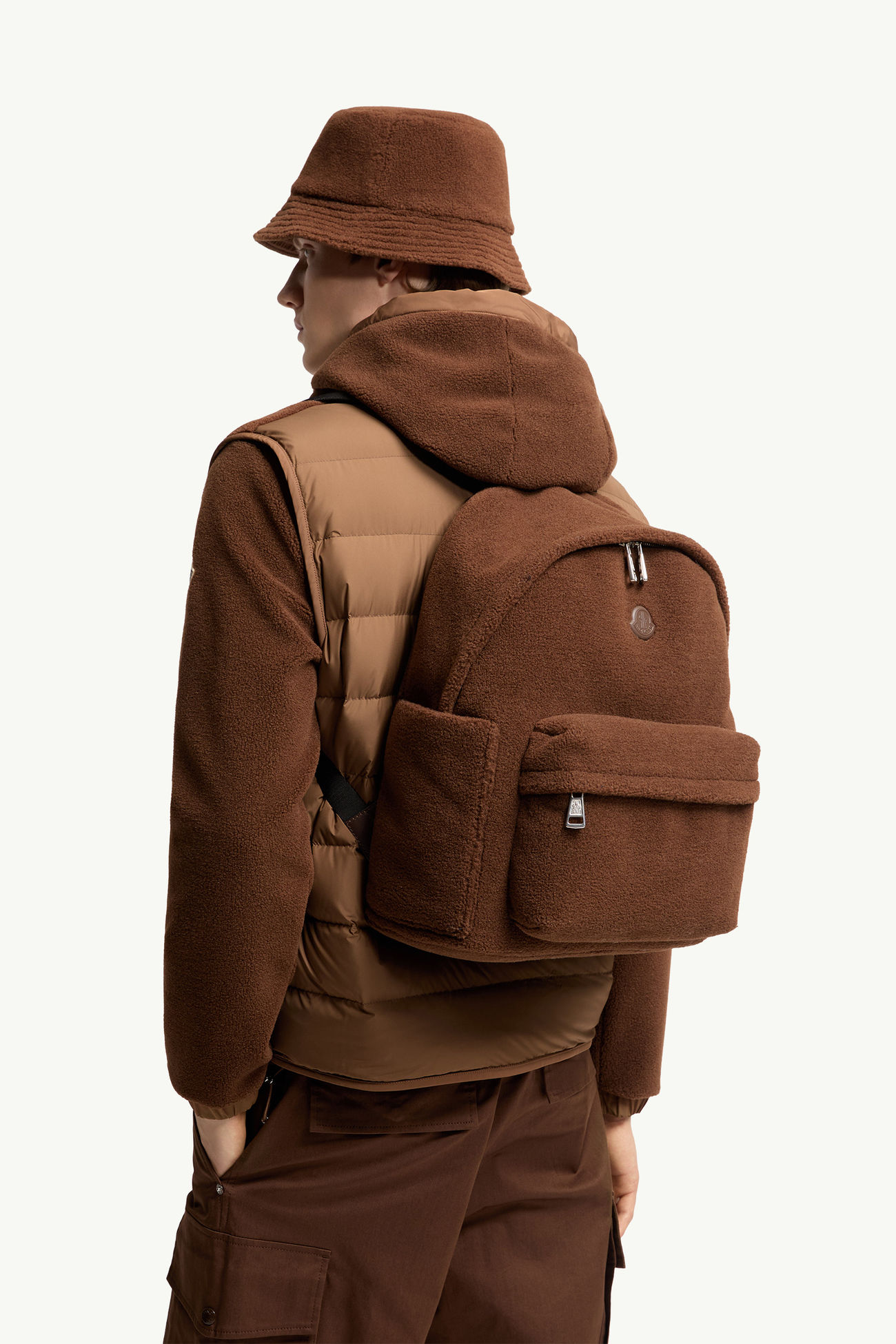 New Pierrick Rucksack aus Teddystoff Herren Braun Moncler 1