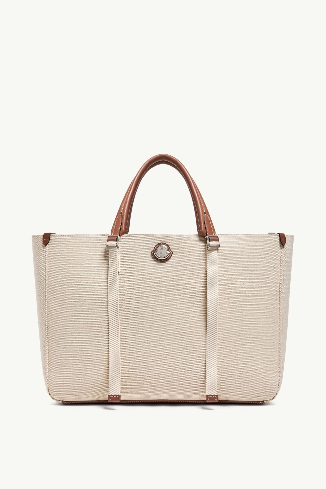 Borsa tote Carlo in canvas Uomo Bianco Avorio Moncler 0