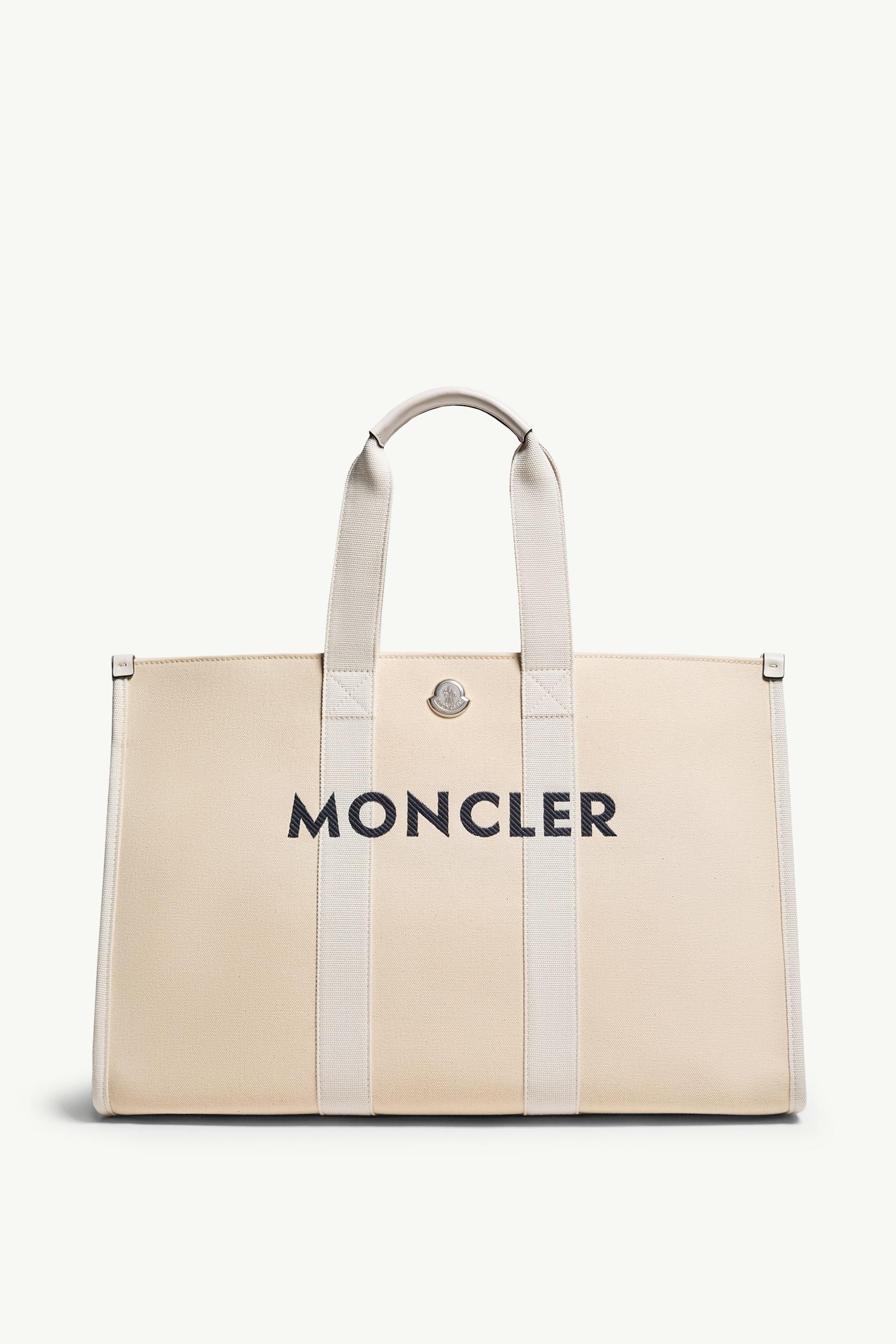 Logo Canvas Tote Bag Men White Ivory Moncler, 1 of 0