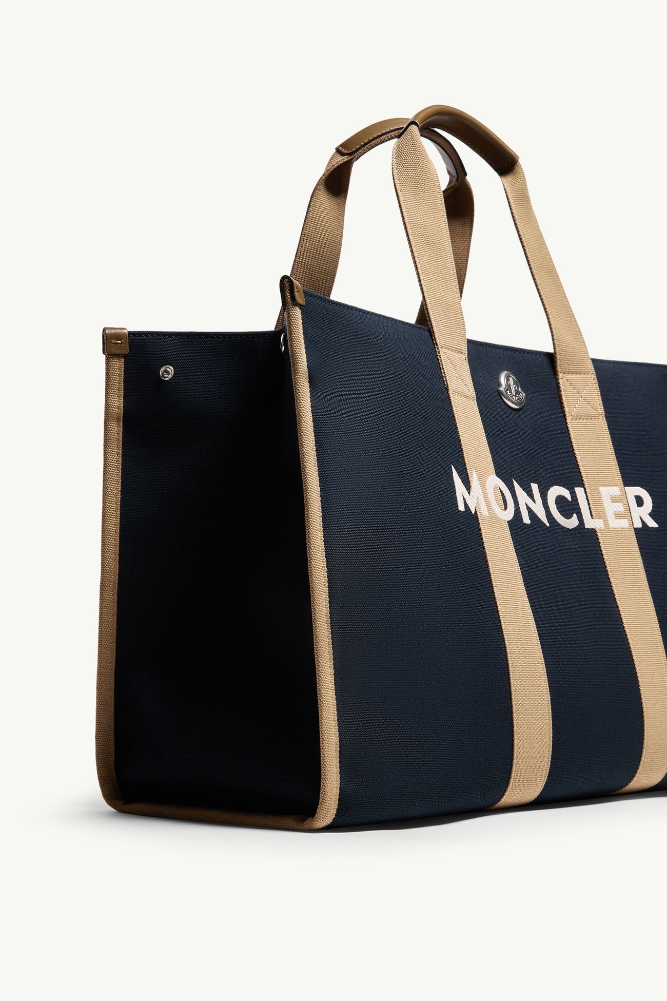 Borsa tote in canvas con logo Uomo Blu Navy Moncler 5