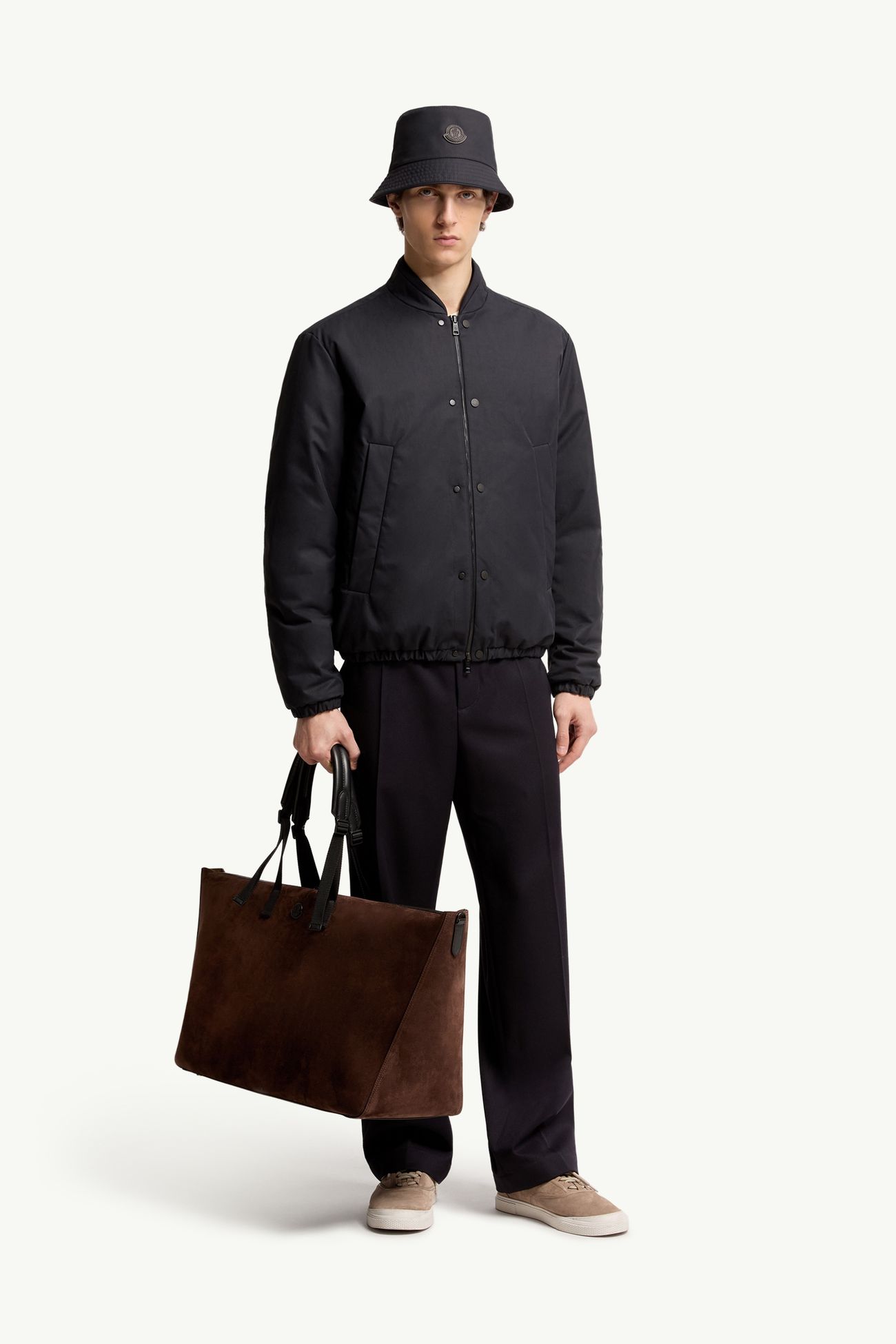 Carlo麂皮行李袋 男士 啡色 Moncler 1