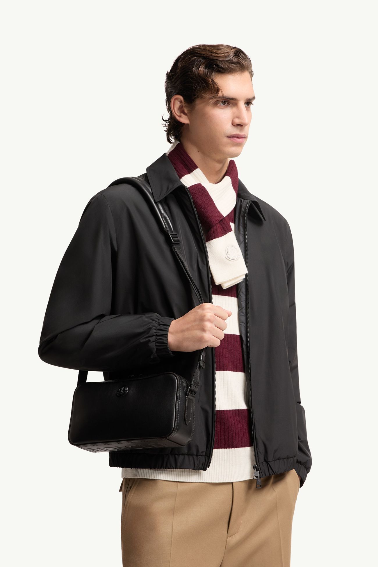 Carlo Leather Crossbody Bag Men Black Moncler 1