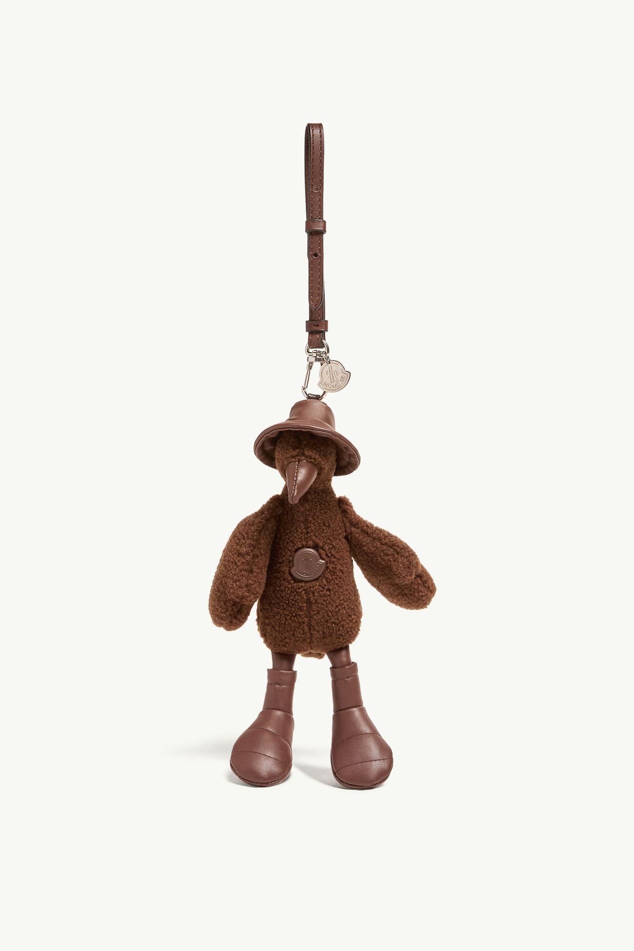 Portachiavi MonDuck in pile effetto teddy Uomo Marrone Moncler 0