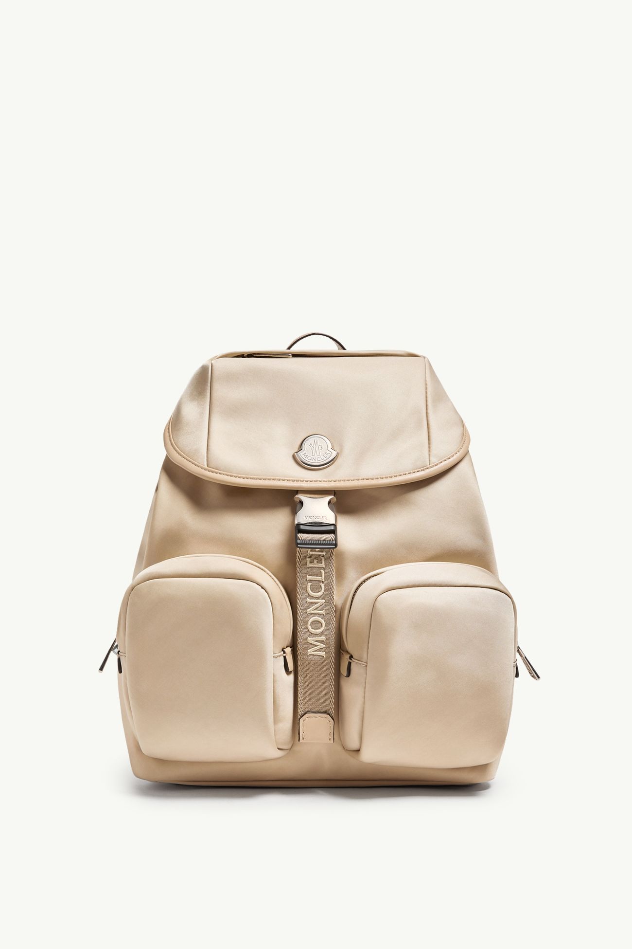 Sac à dos à logo en métal New Trick Femmes Beige Clair Moncler 0