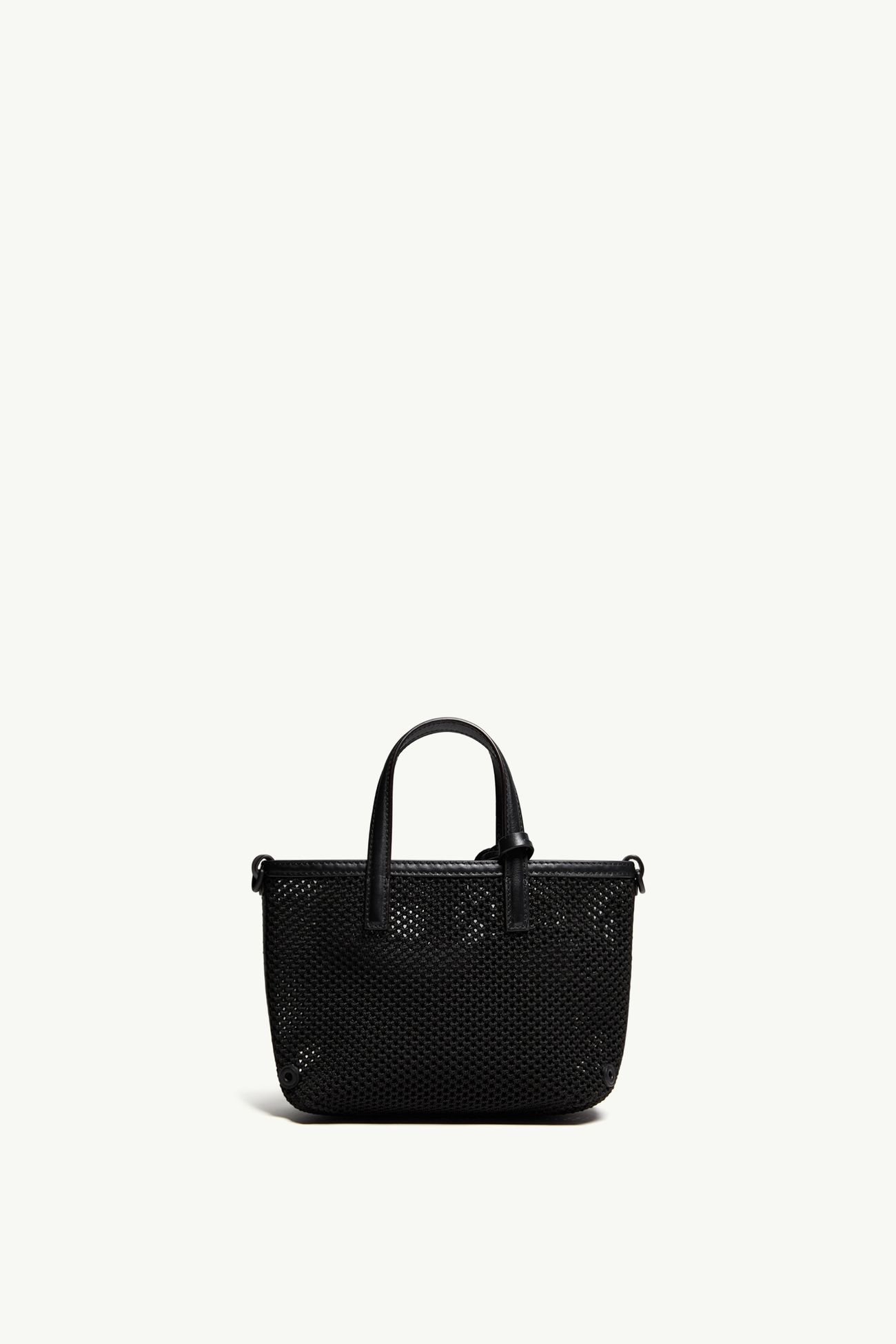 Very Mesh & Leather Tote Bag Women Black Moncler 3