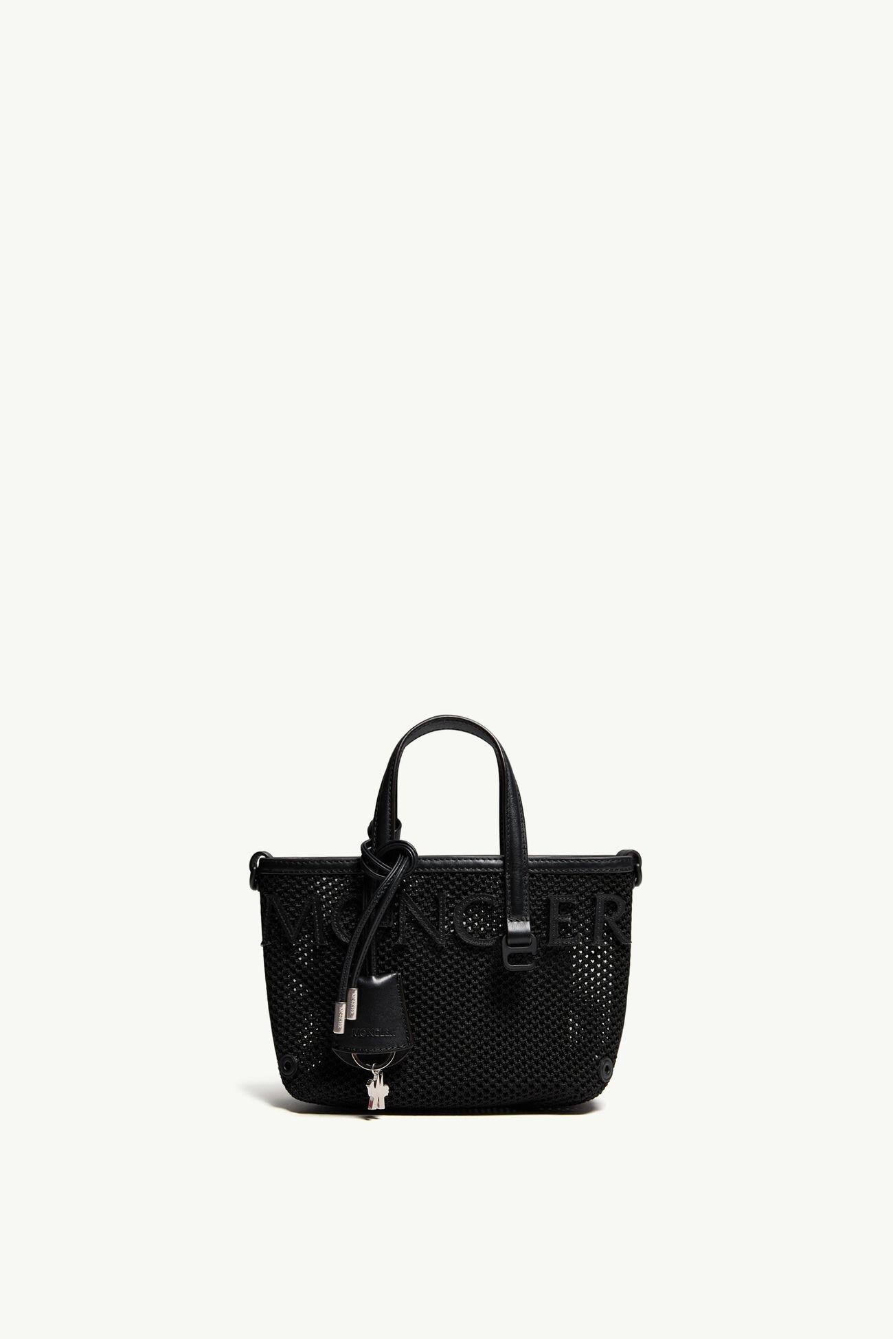 Very Tote Bag aus Mesh und Leder Damen Schwarz Moncler 0