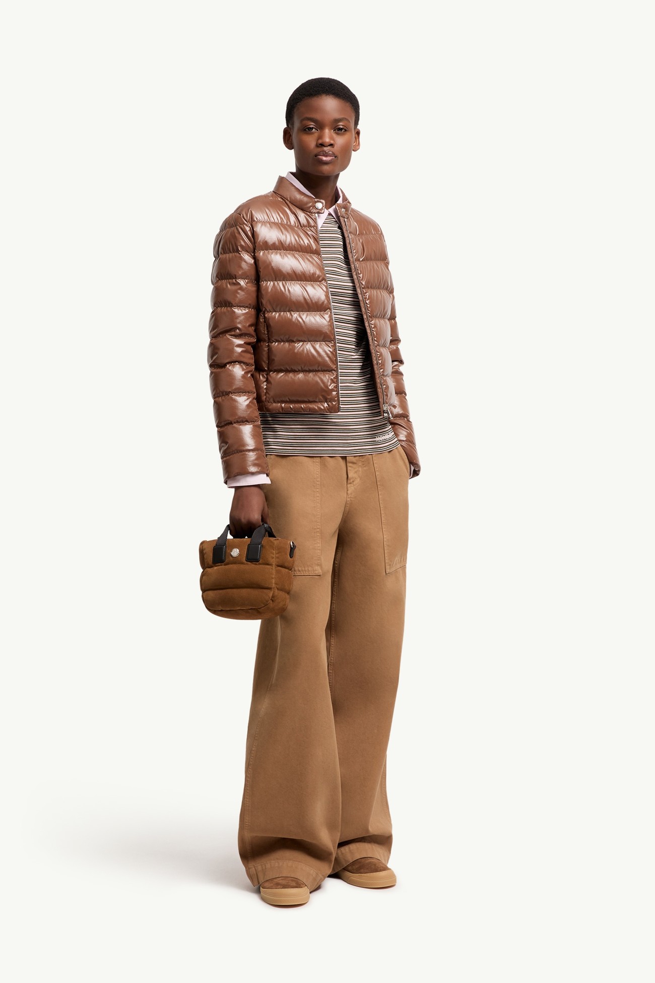 Caradoc Micro Tote Bag aus Wildleder Damen Braun Moncler 1
