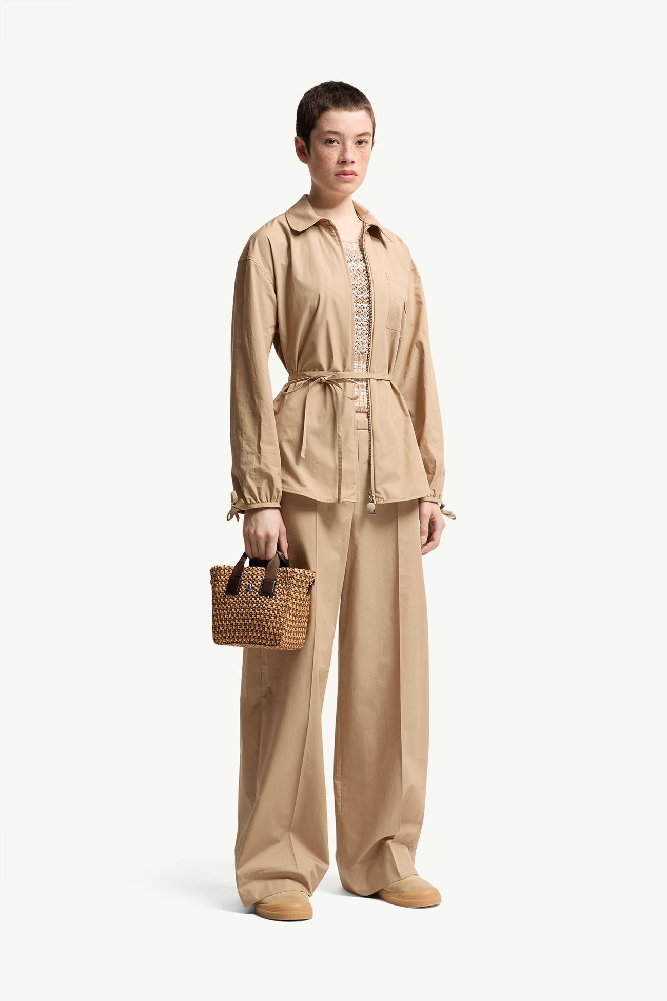 Bolso tote de rafia Micro Caradoc Mujer Beige & Marrón Moncler 1