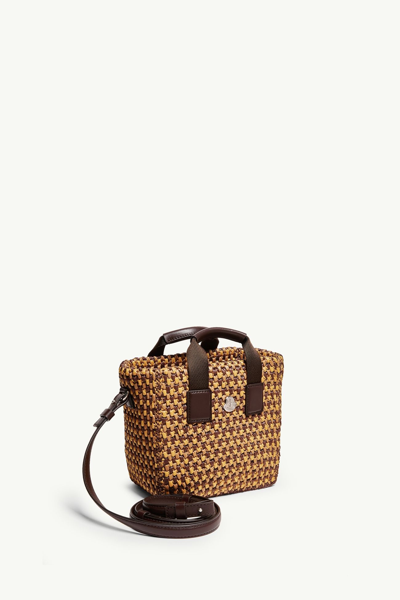 Micro Caradoc Raffia Tote Bag Women Beige & Brown Moncler 2