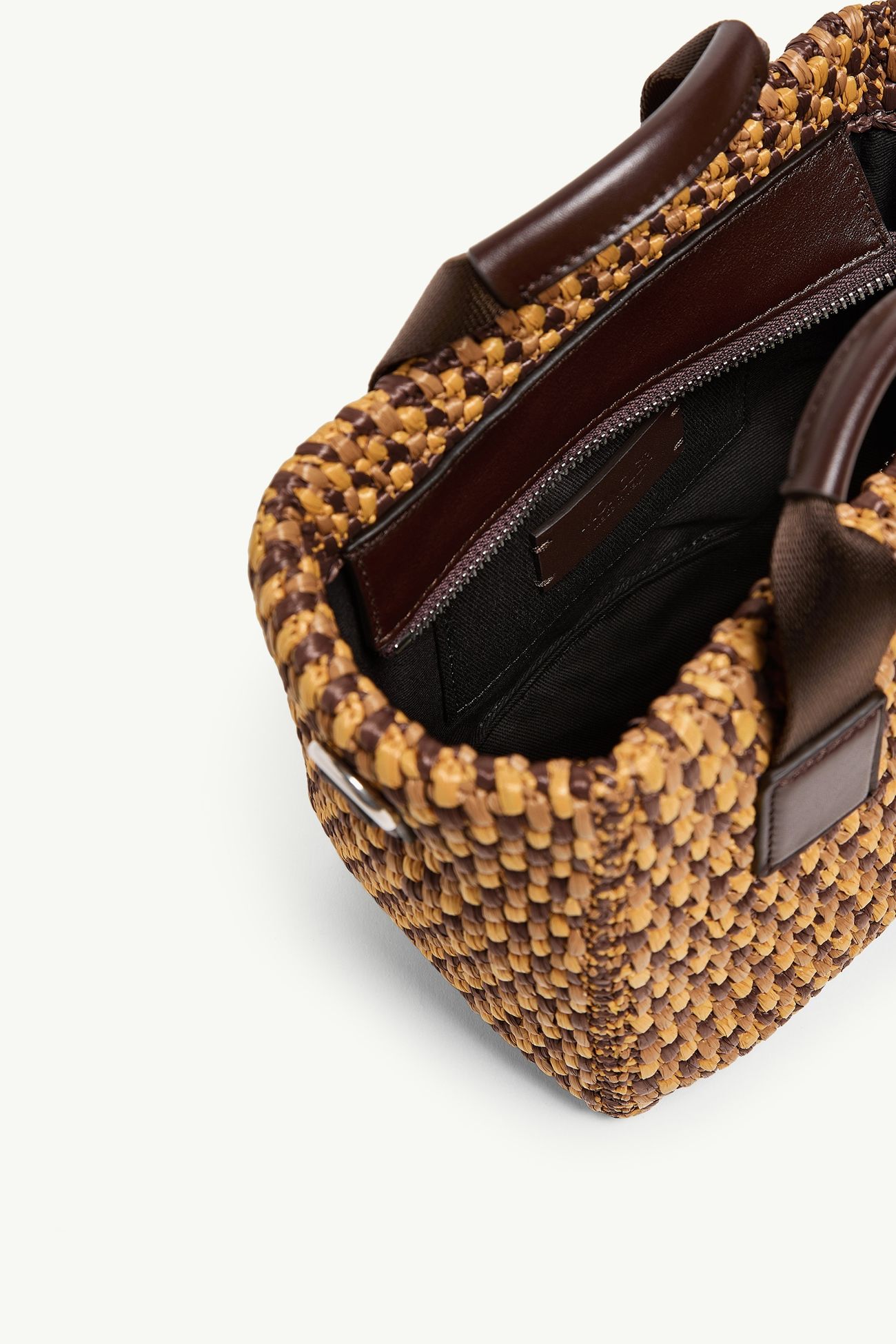 Micro Caradoc Raffia Tote Bag Women Beige & Brown Moncler 4