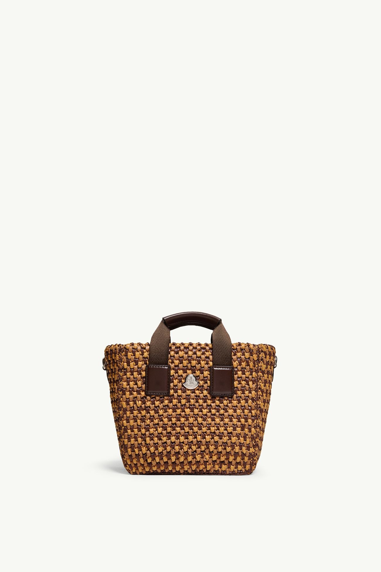 Micro cabas Caradoc en raphia Femmes Beige & Marron Moncler 0