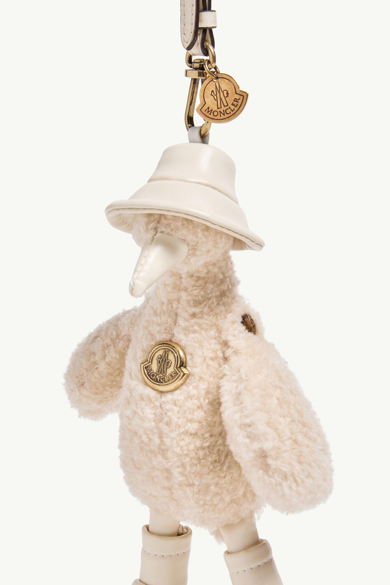 Porte-clés MonDuck en teddy Femmes Blanc Ivoire Moncler 1