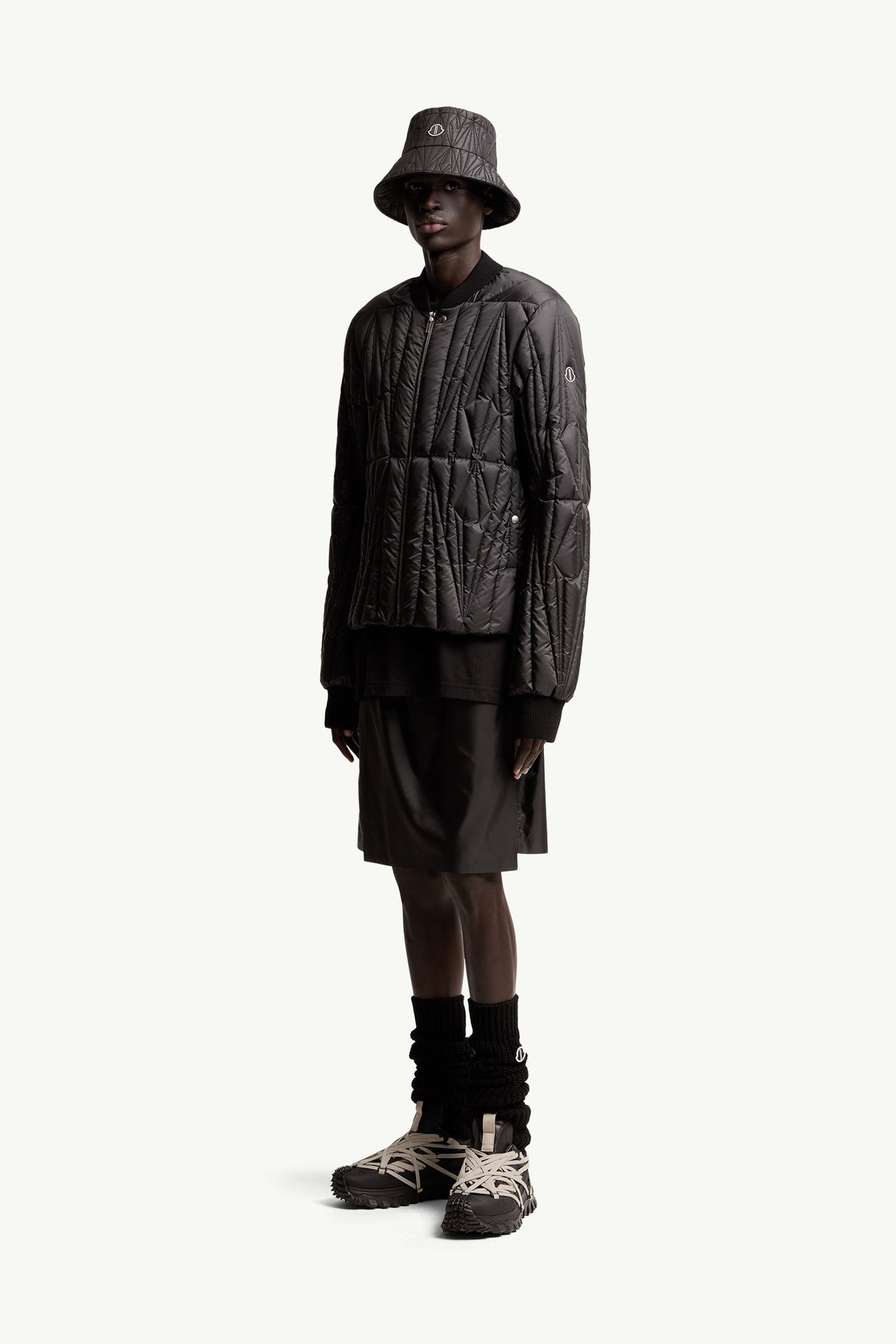 Moncler + Rick Owens Geocamo Flight男女款羽绒飞行员夹克外套 中性 黑色 Moncler 1