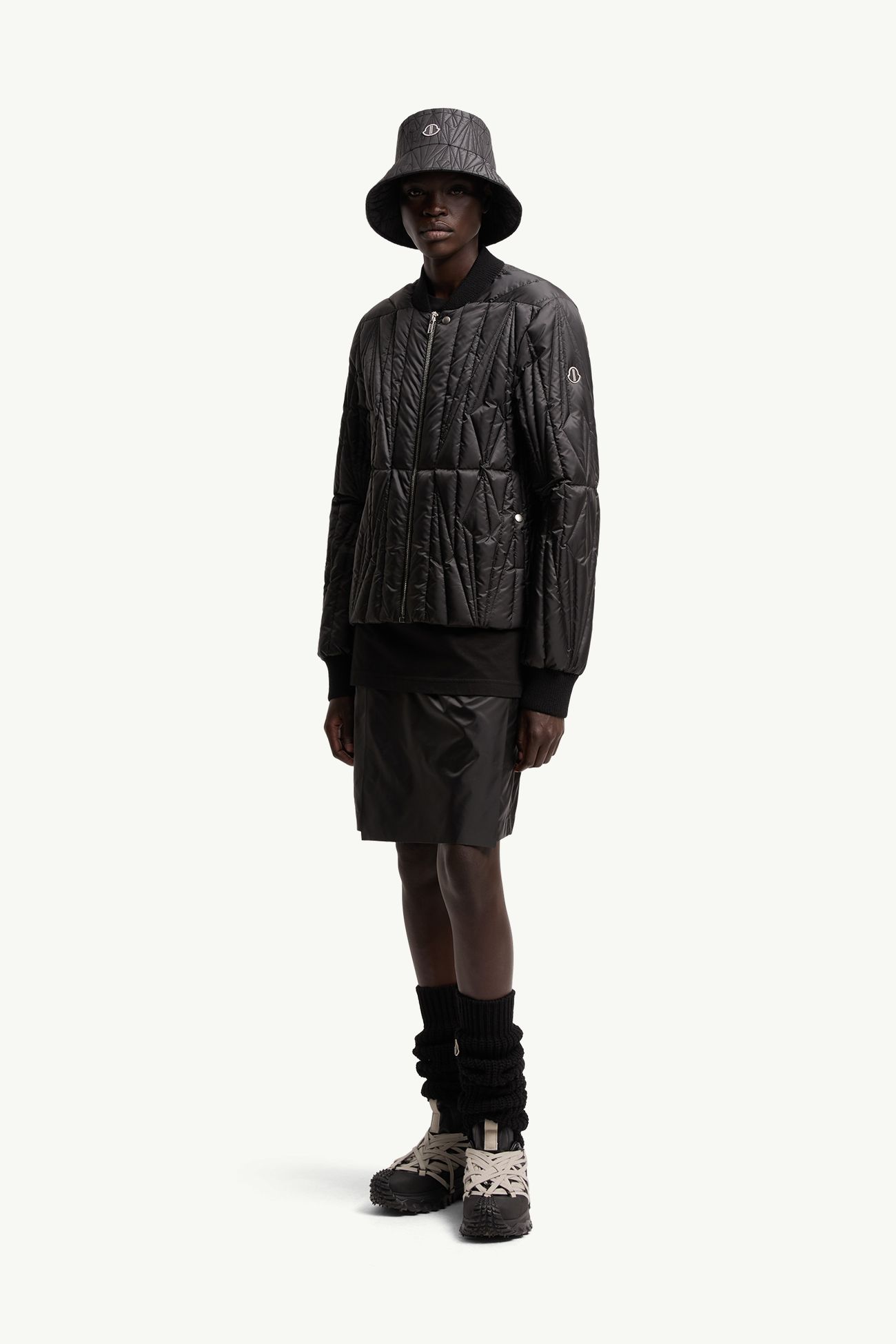 Moncler + Rick Owens Geocamo Flight羽絨飛行員外套 中性 黑色 Moncler 2