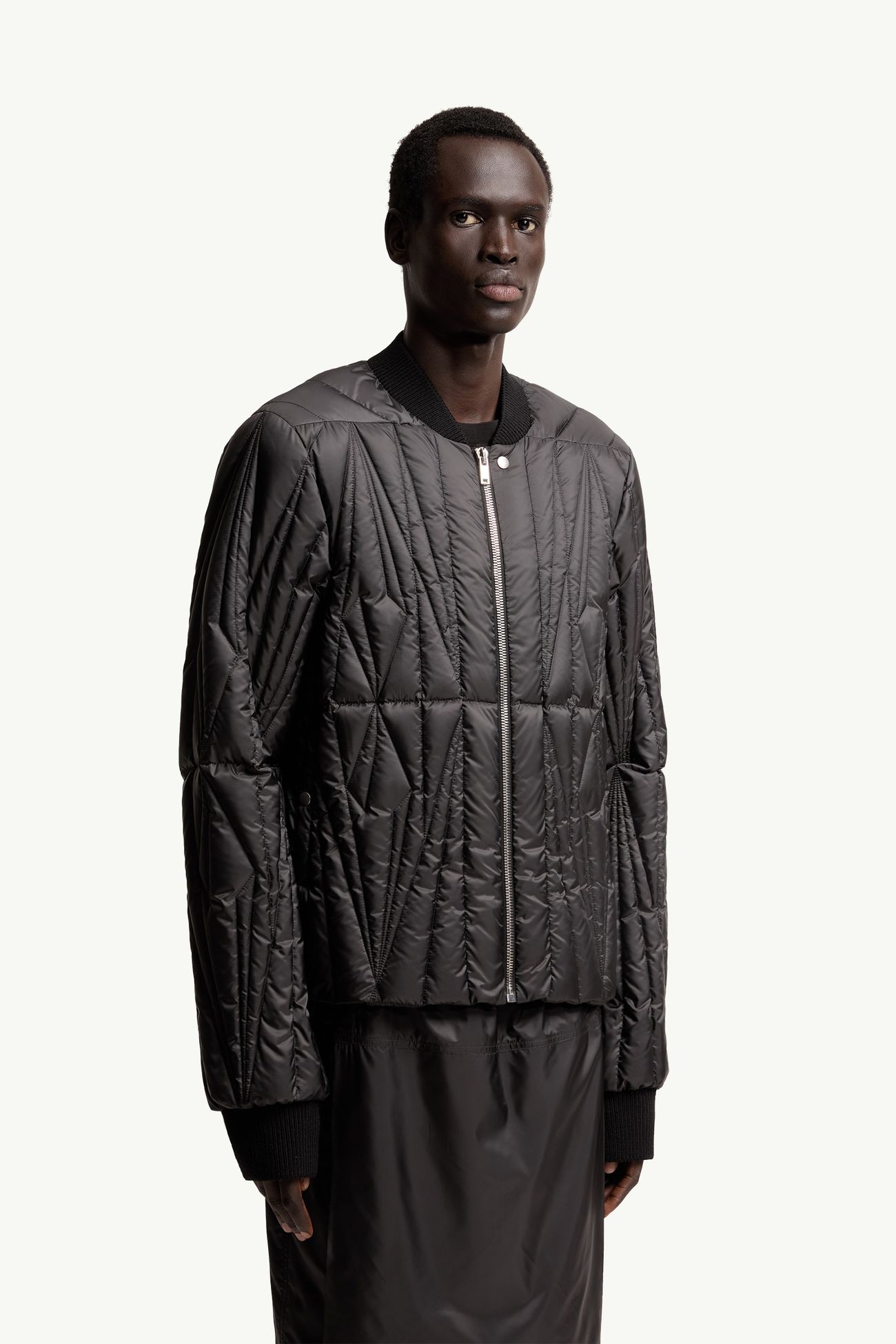 ブラック Moncler + Rick Owens Geocamo Flight ダウンジャケット 
