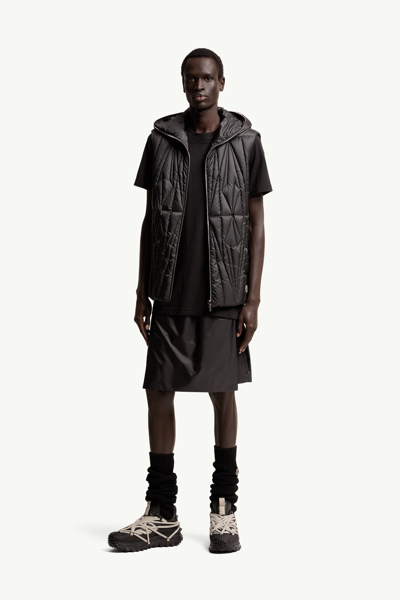 Moncler + Rick Owens Geocamo Ziplock Hooded Down Gilet Gender Neutral Black Moncler 1