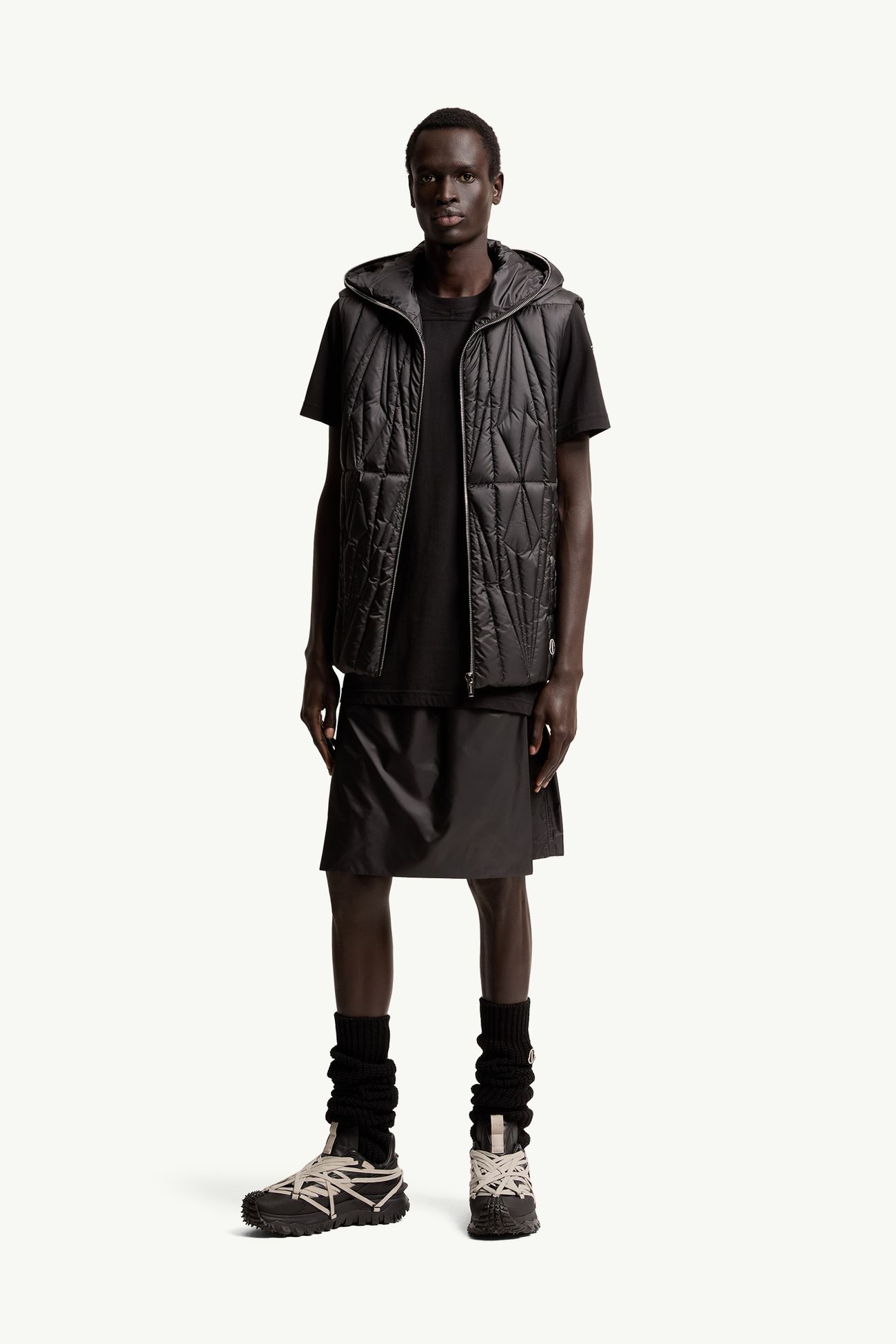 Moncler + Rick Owens Geocamo Ziplock Hooded Down Vest Gender Neutral Black Moncler 1