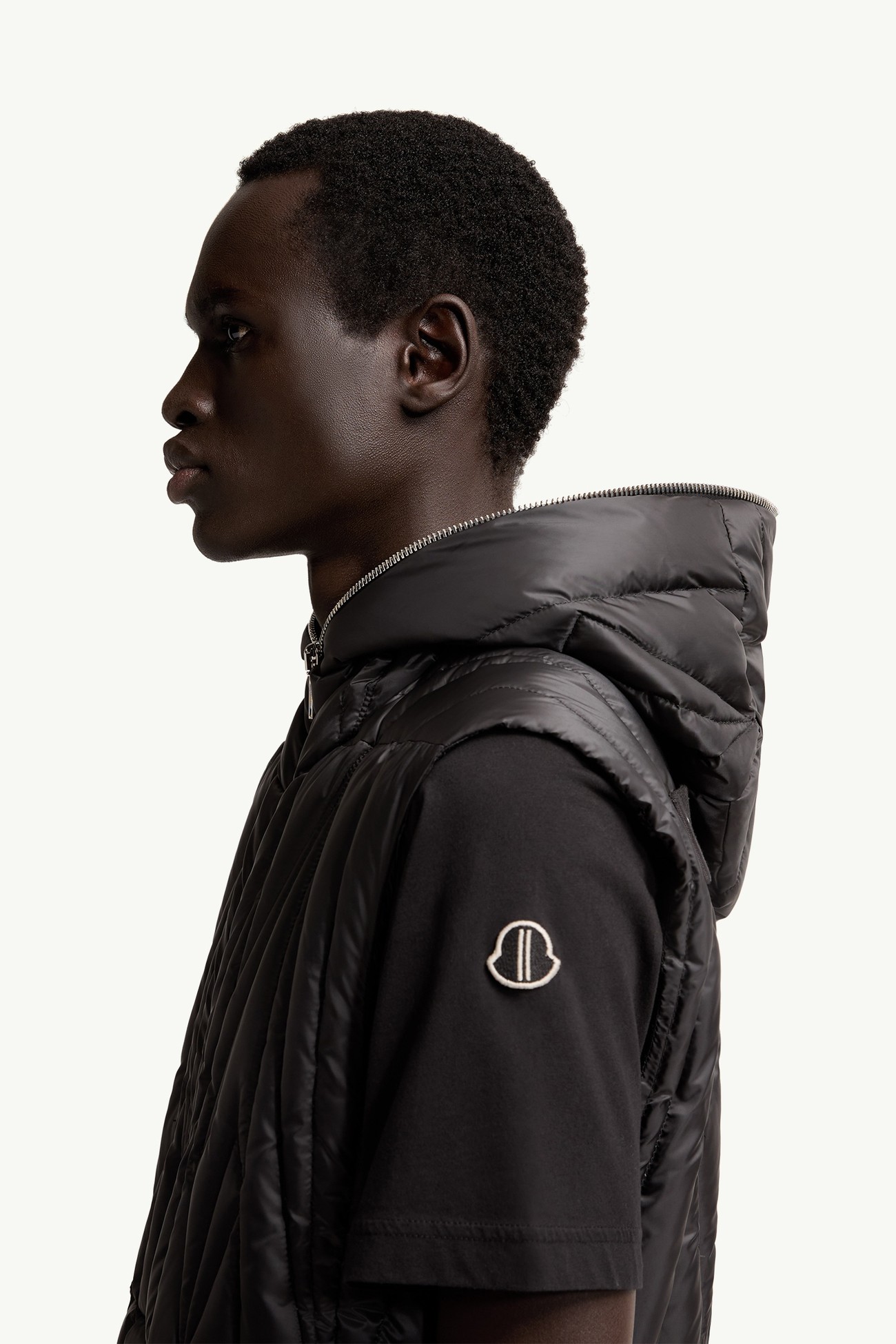 Moncler + Rick Owens Geocamo Ziplock 후드 다운 베스트 젠더 뉴트럴 블랙 Moncler 3