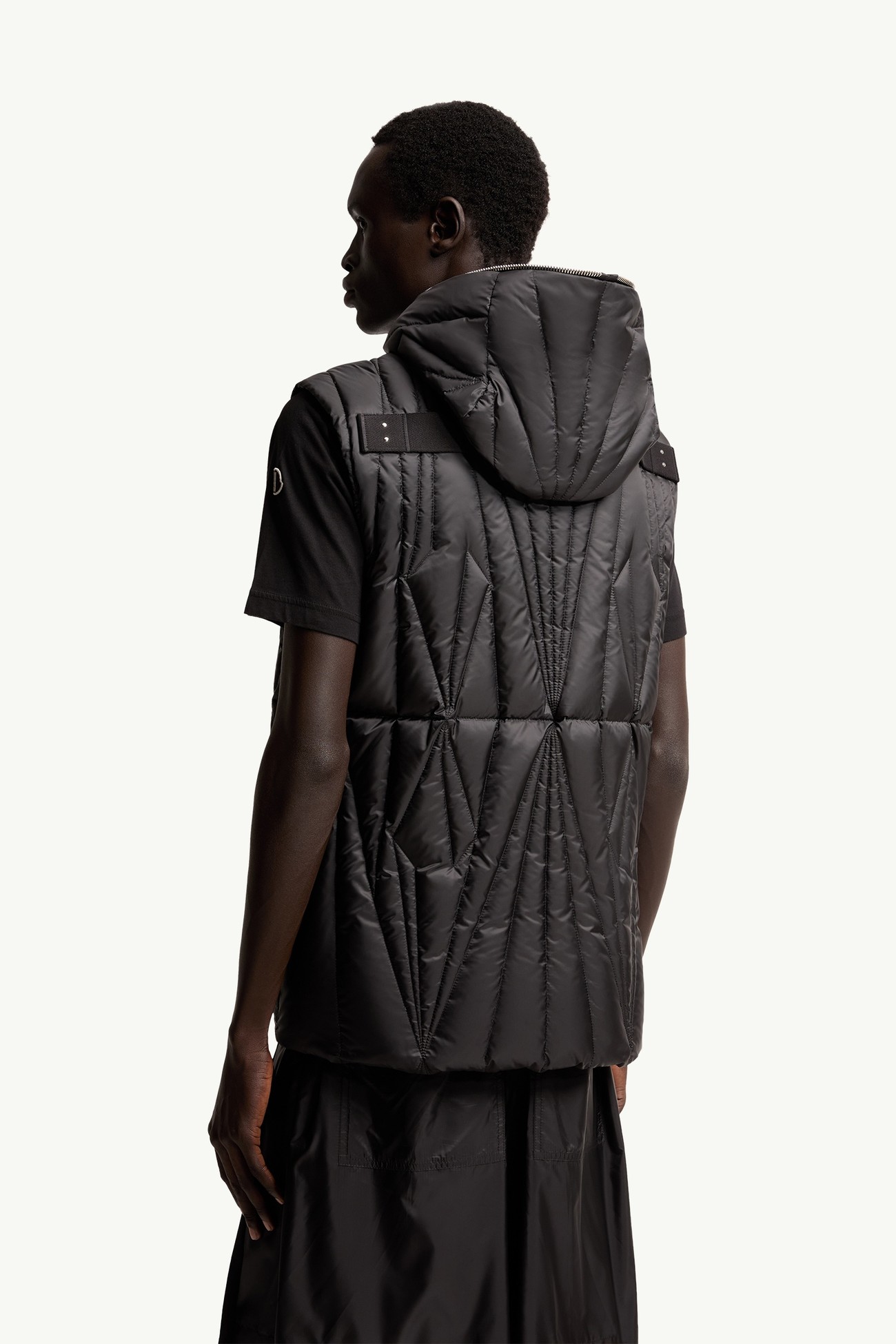 Doudoune sans manches à capuche Moncler + Rick Owens Geocamo Ziplock Mixte Noir Moncler 6