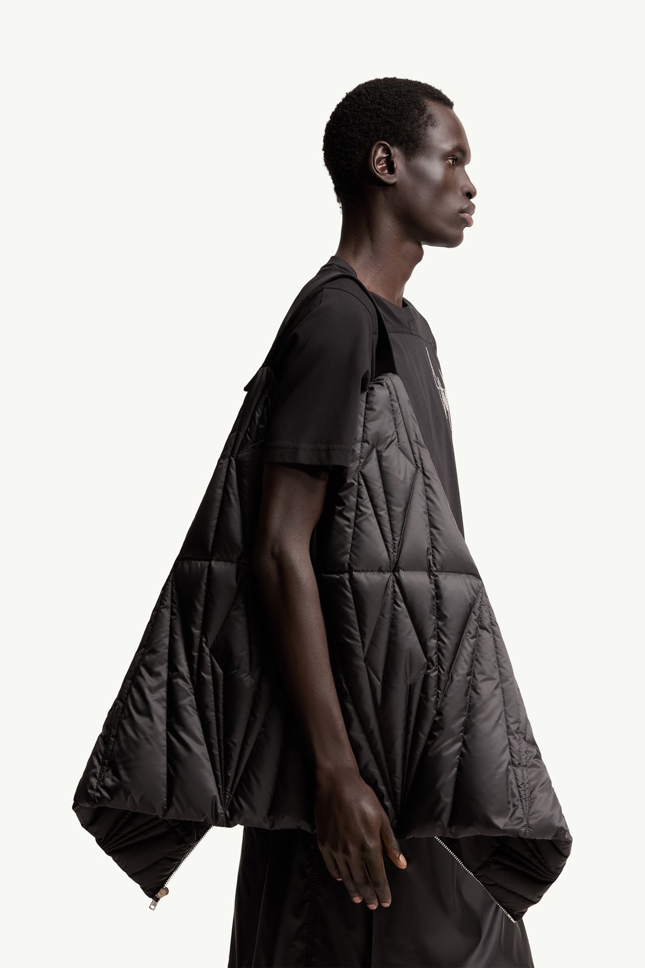 Moncler + Rick Owens Geocamo Ziplock連帽羽絨背心 中性 黑色 Moncler 7