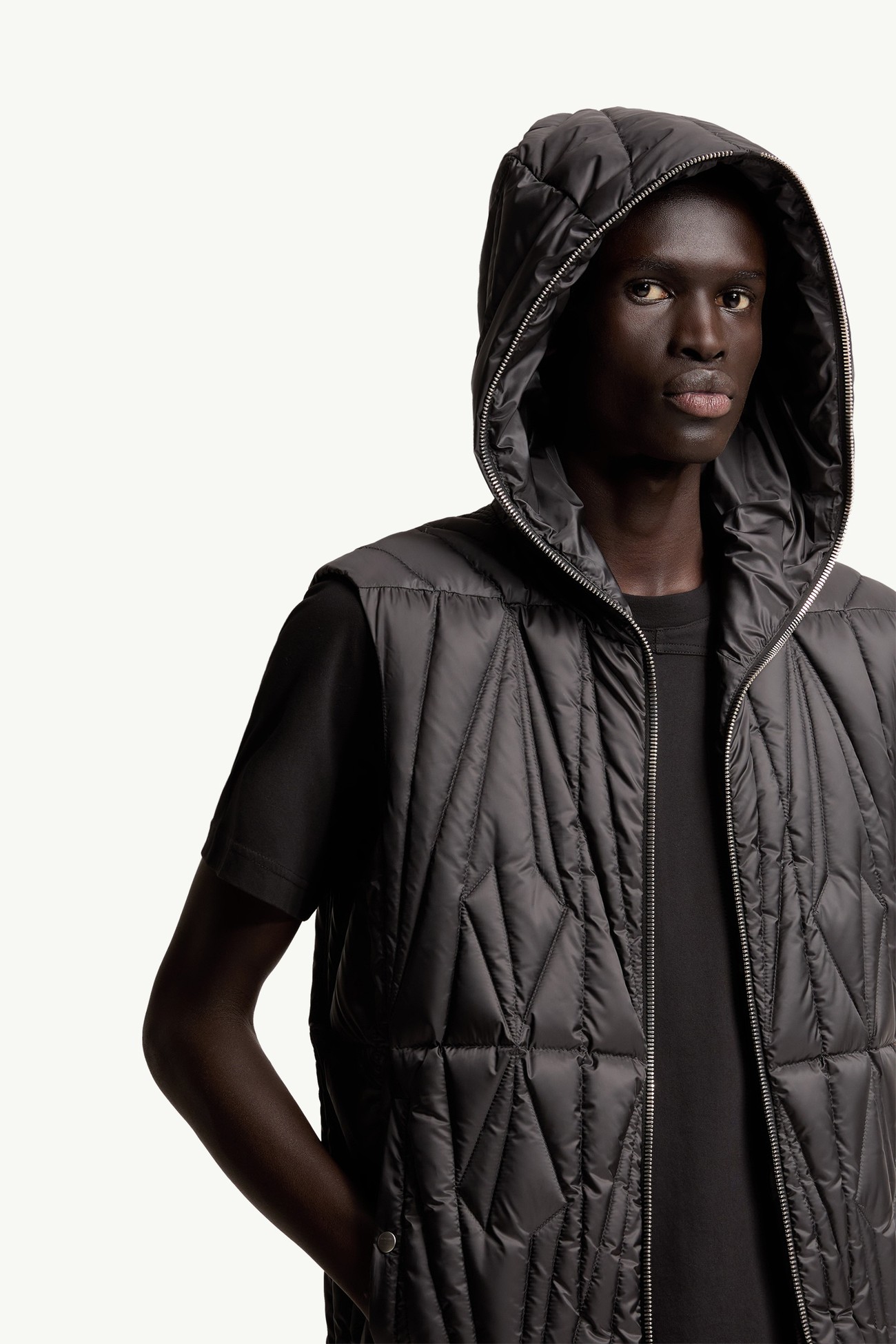 Moncler + Rick Owens Geocamo Ziplock 후드 다운 베스트 젠더 뉴트럴 블랙 Moncler 8