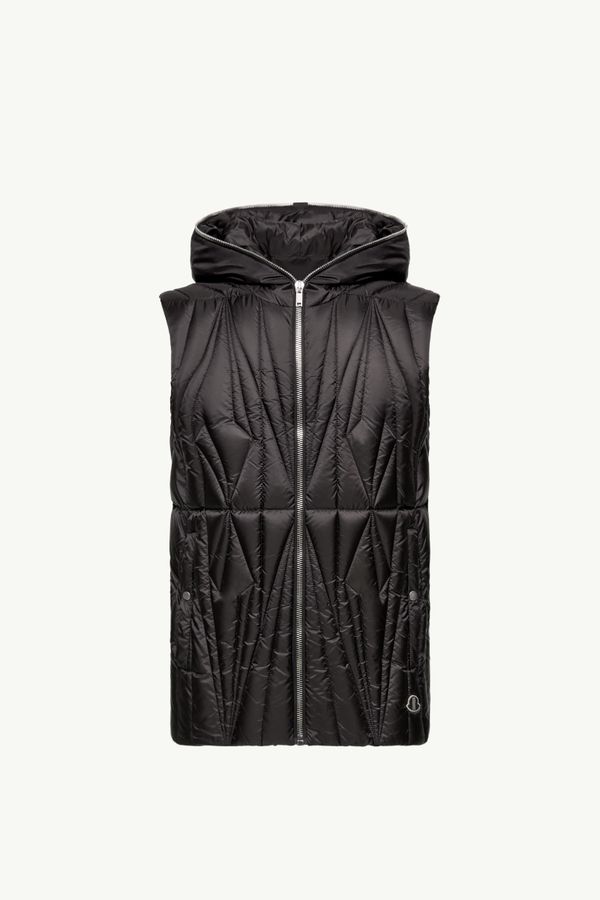 Moncler + Rick Owens Geocamo Ziplock 후드 다운 베스트 젠더 뉴트럴 블랙 Moncler 0