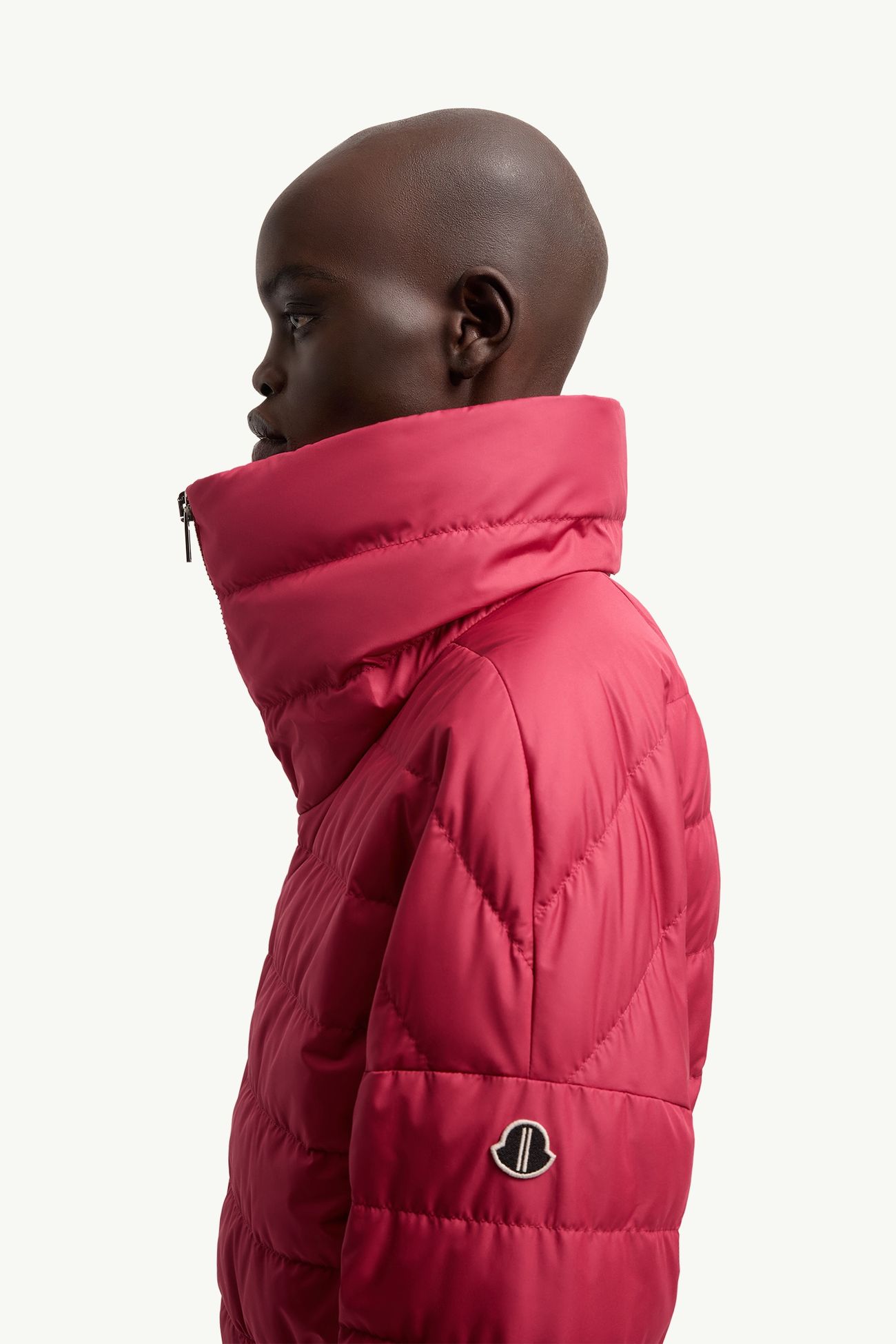 Moncler + Rick Owens verkürzte Daunenjacke Damen Beerenrot Moncler 1