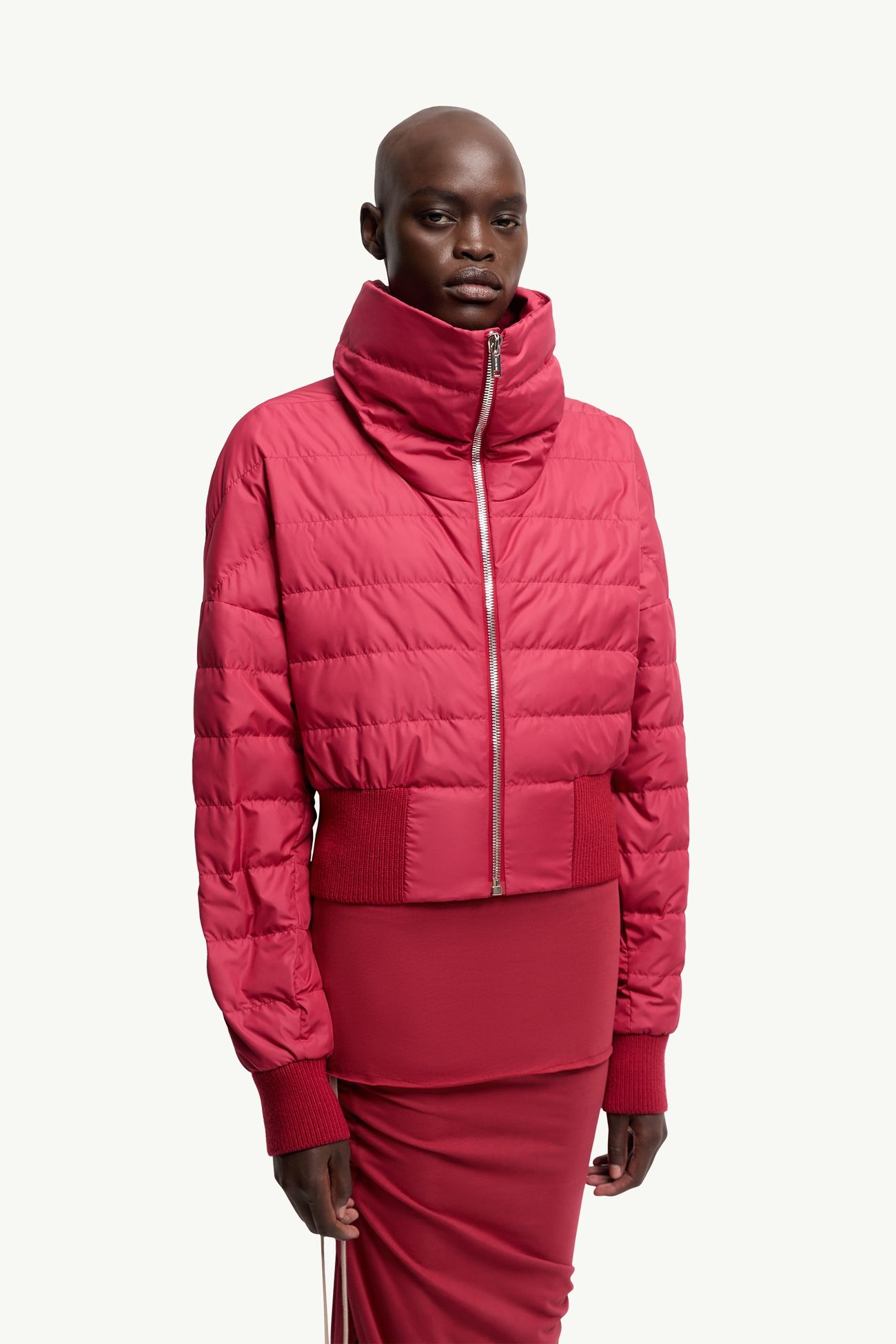 Plumífero Moncler + Rick Owens Cropped Mujer Rojo Frutas Del Bosque Moncler 3