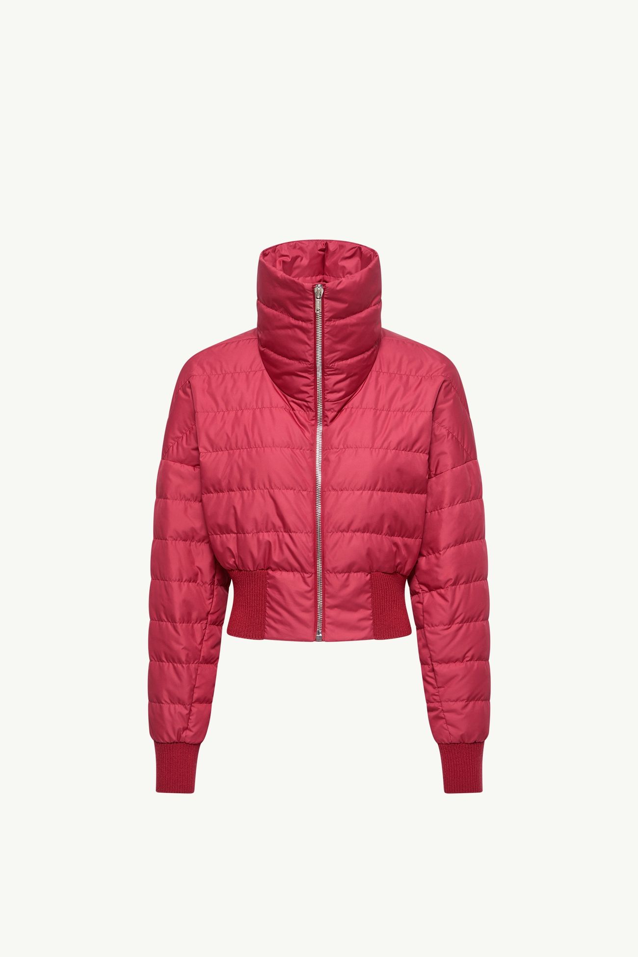 Doudoune Moncler + Rick Owens Cropped Femmes Rouge Framboise Moncler 2