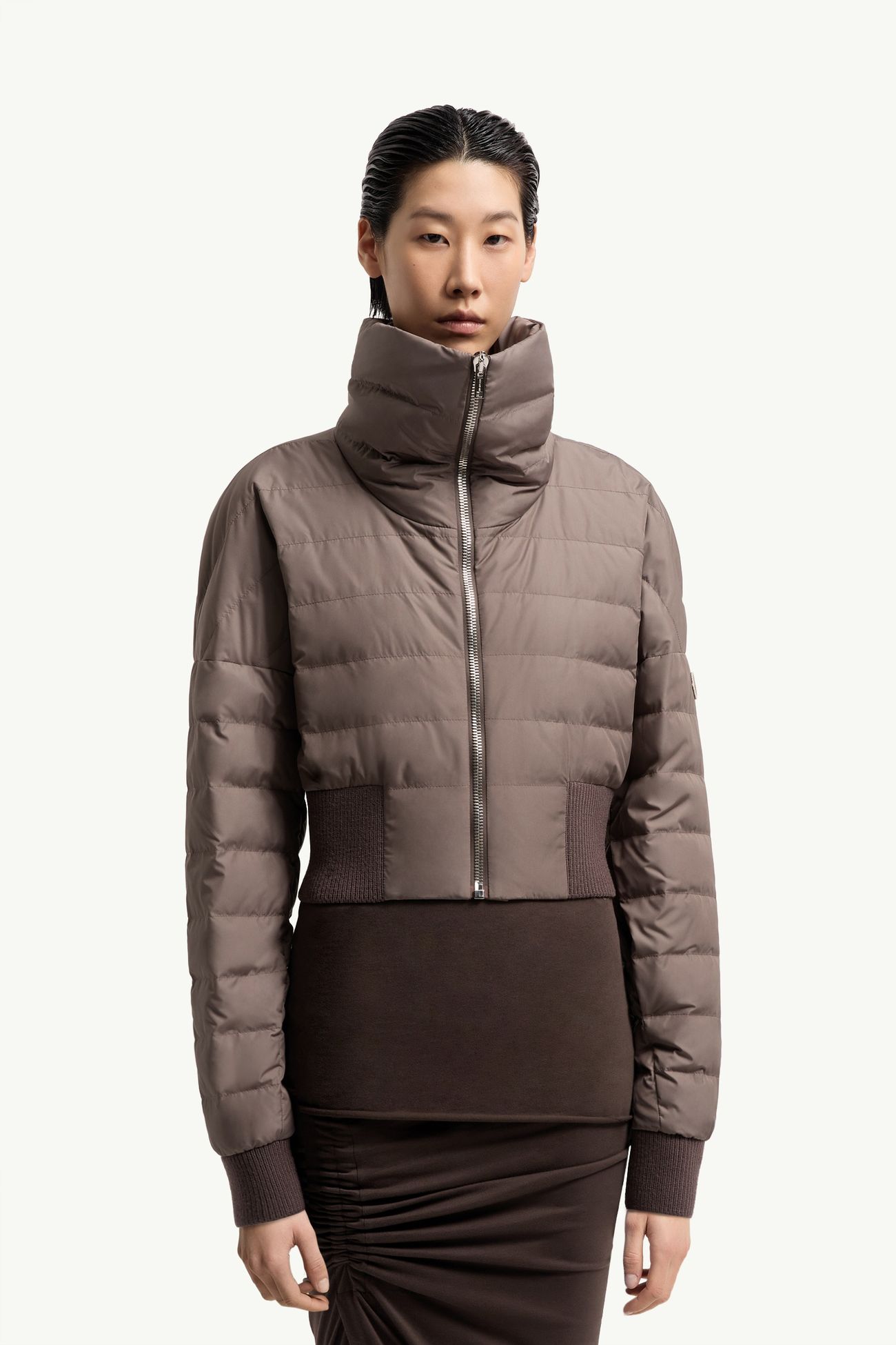 Moncler + Rick Owens短身羽絨外套 女士 灰啡色 Moncler 3