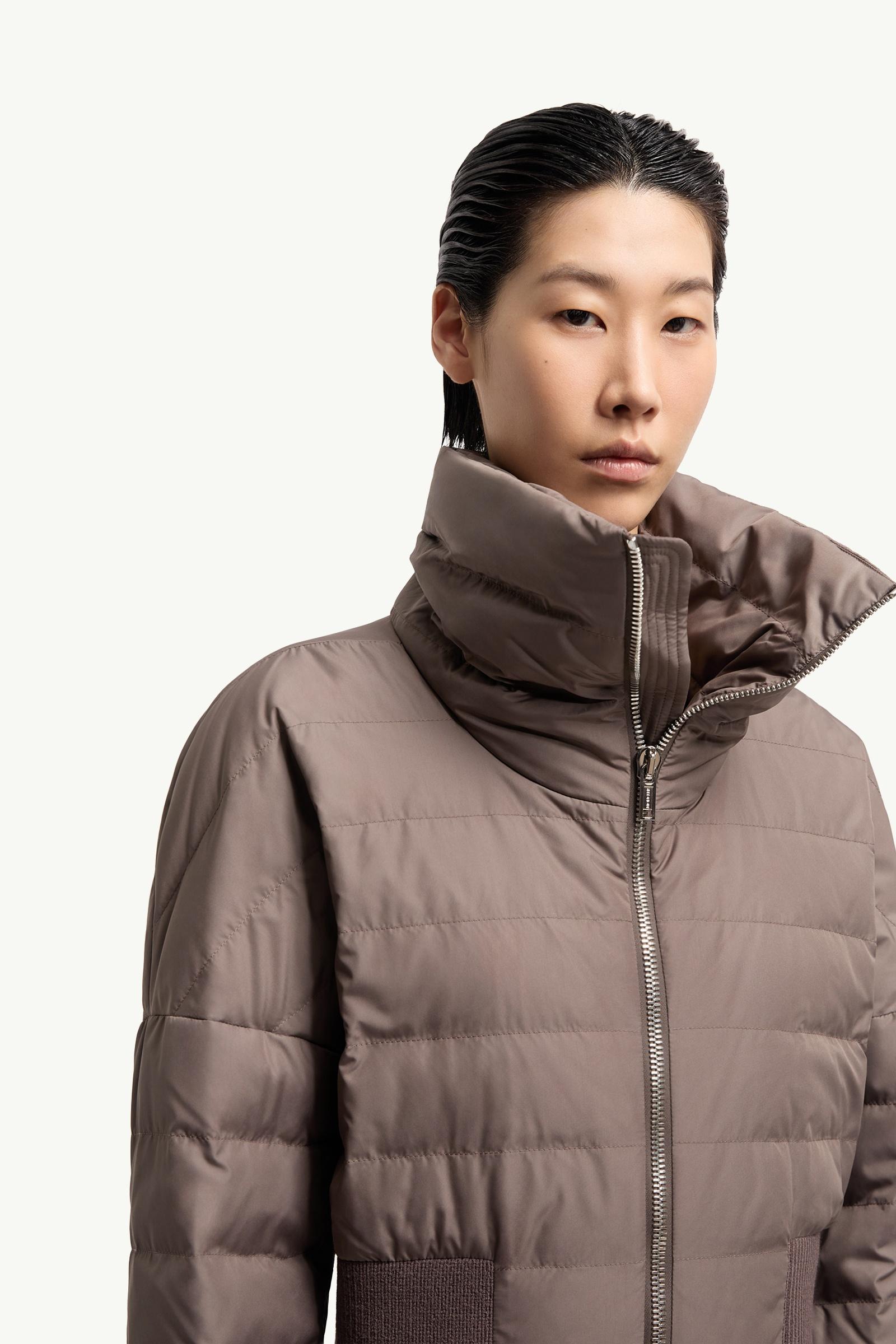 Taupe Moncler + Rick Owens Cropped Down Jacket - Lightweight Down