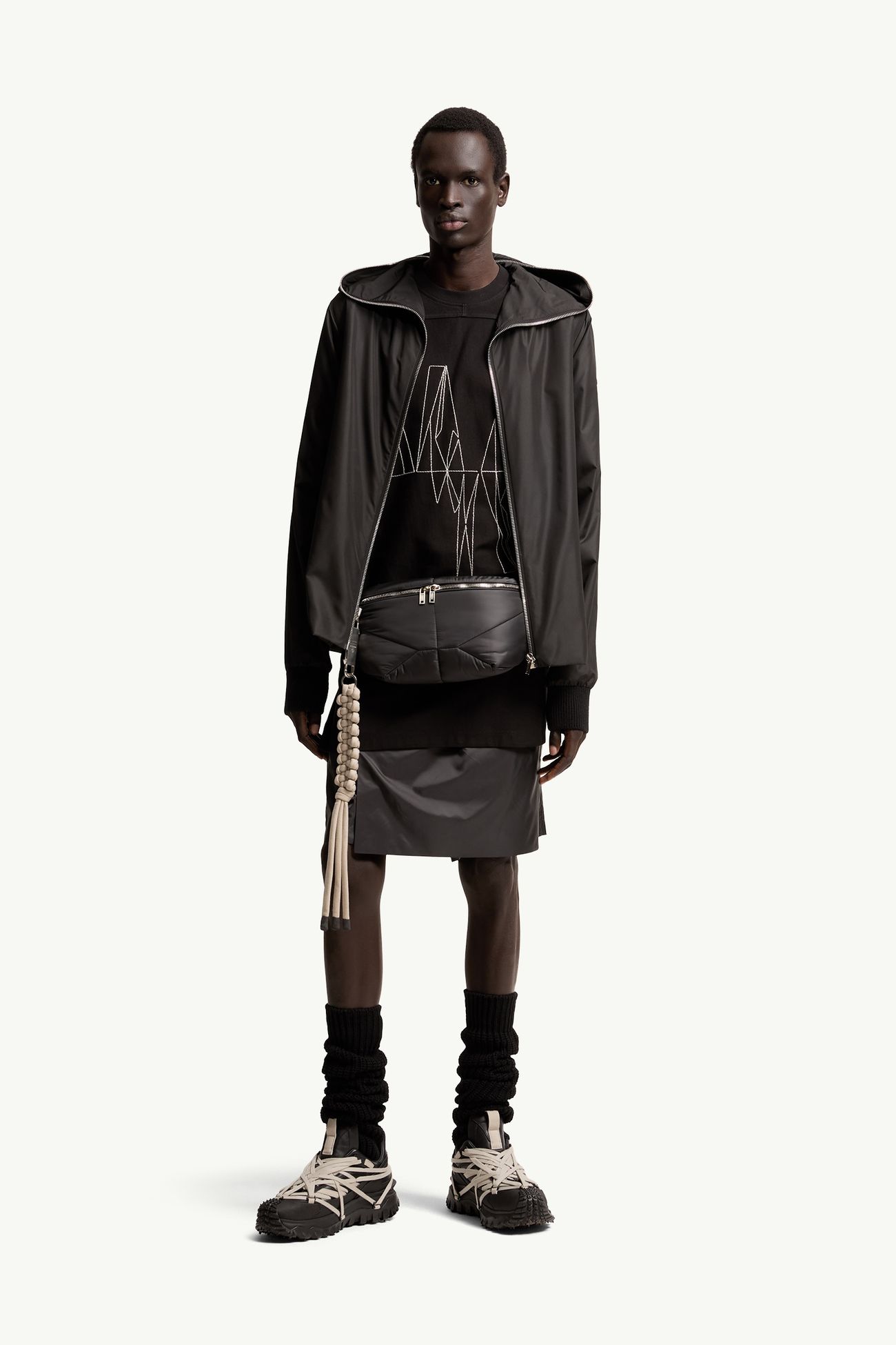 Moncler + Rick Owens Ziplock ウインドブレーカー ジェンダーニュートラル ブラック Moncler 1
