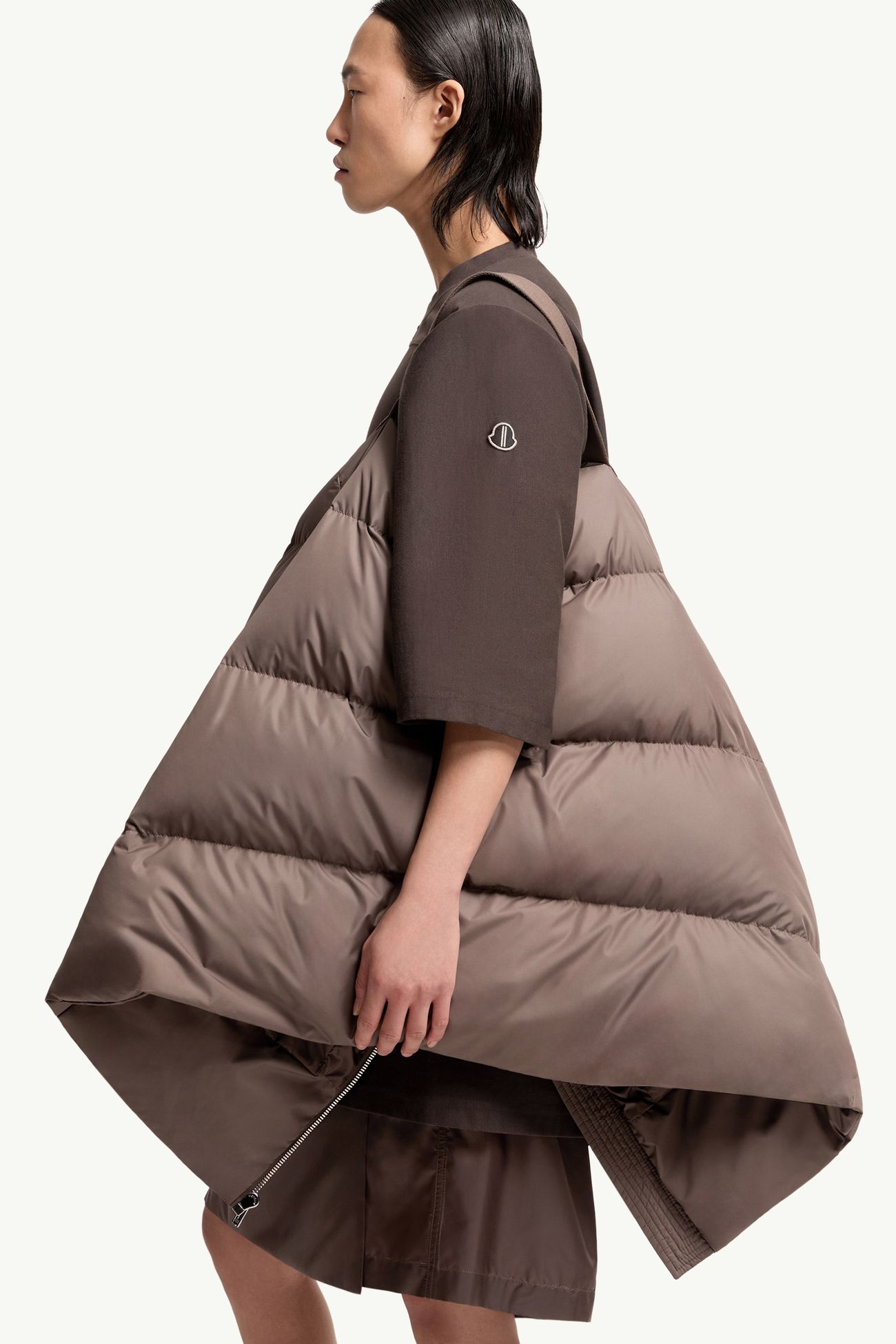 Plumífero corto Moncler + Rick Owens Cyclopic De Género Neutro Marrón Grisáceo Moncler 7