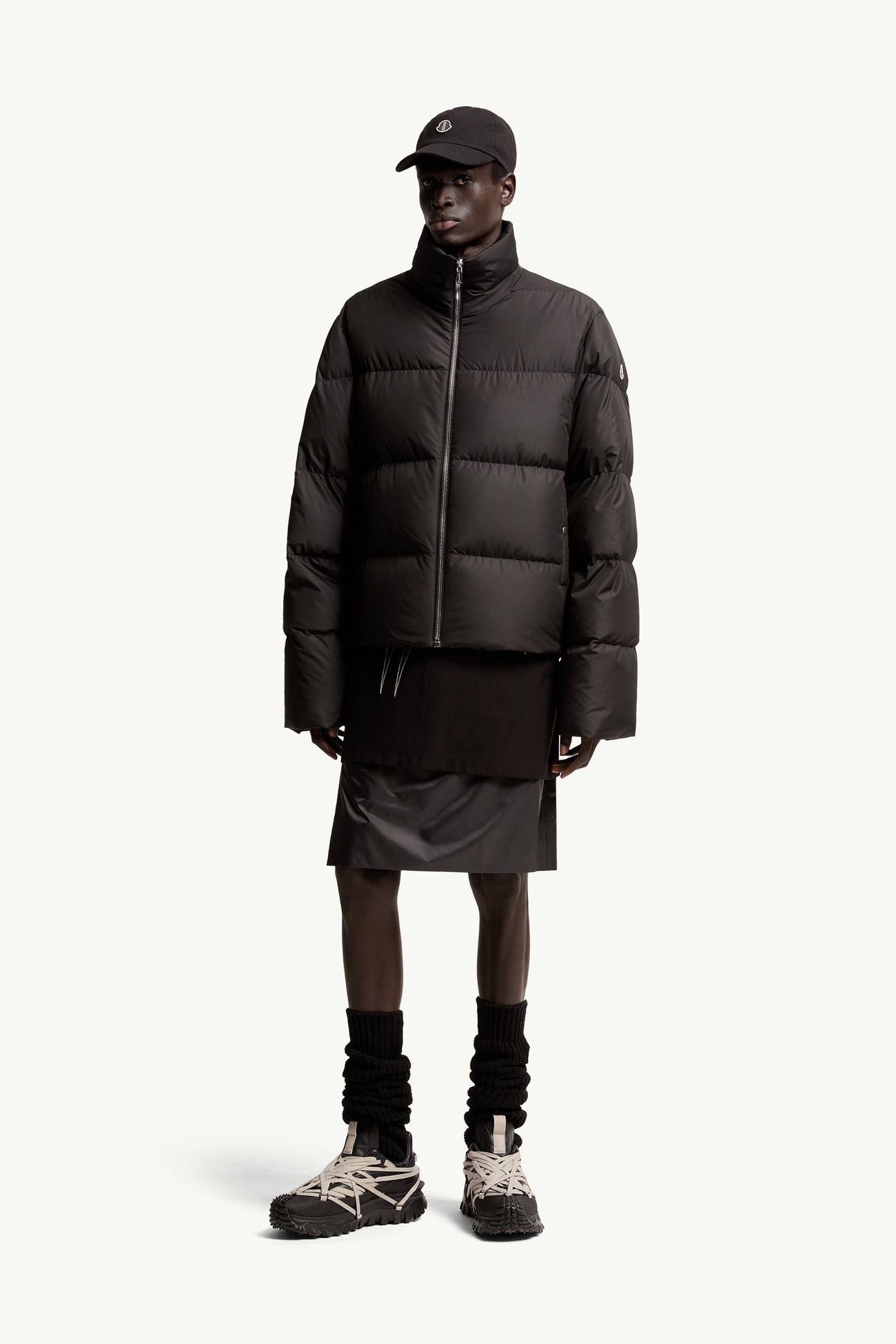 ブラック Moncler + Rick Owens Cyclopic ショートダウンジャケット 