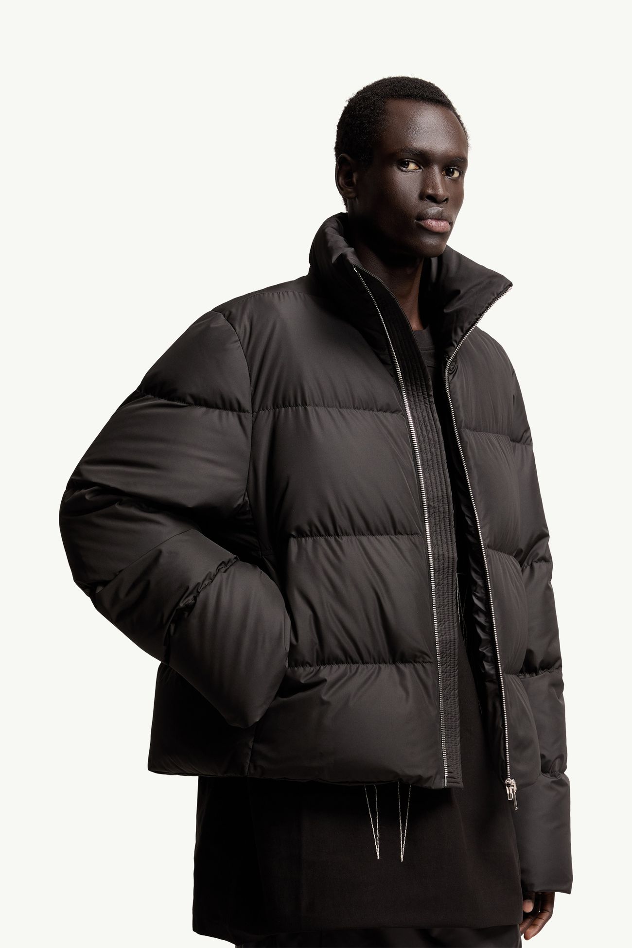 ブラック Moncler + Rick Owens Cyclopic ショートダウンジャケット 