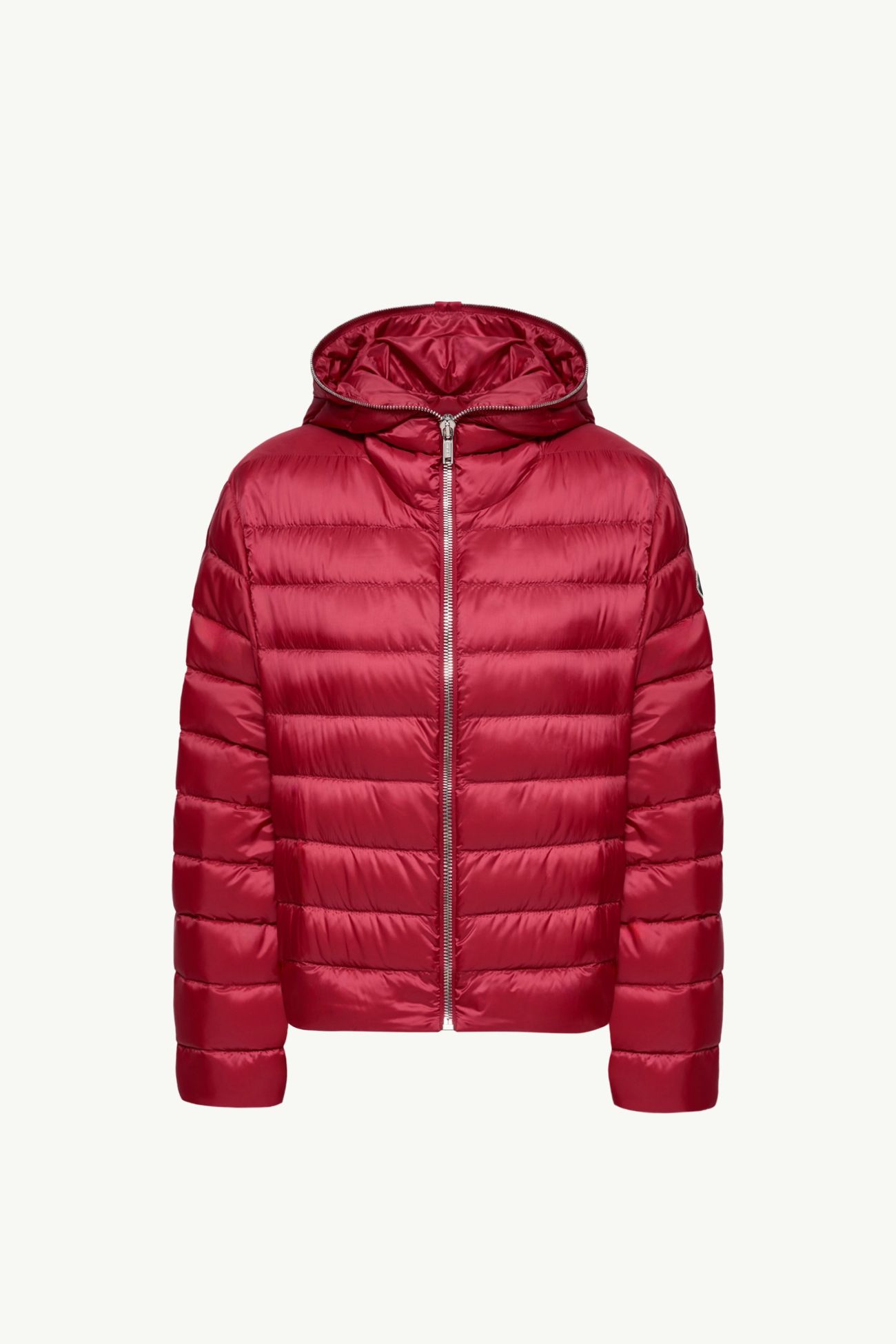 Moncler + Rick Owens Ziplock連帽短身羽絨外套 中性 莓果紅色 Moncler 0