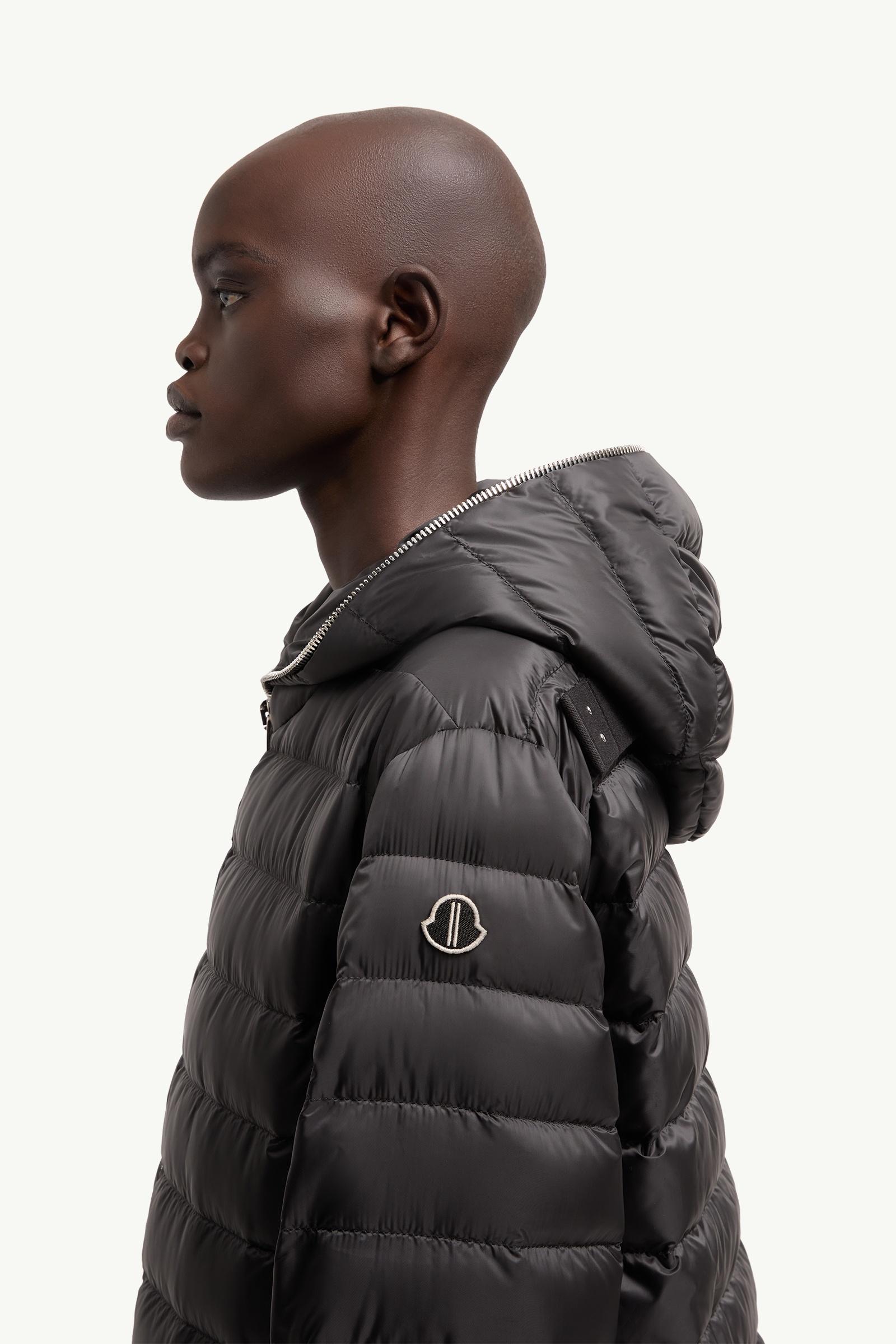 Black Moncler + Rick Owens Ziplock Hooded Short Down Jacket