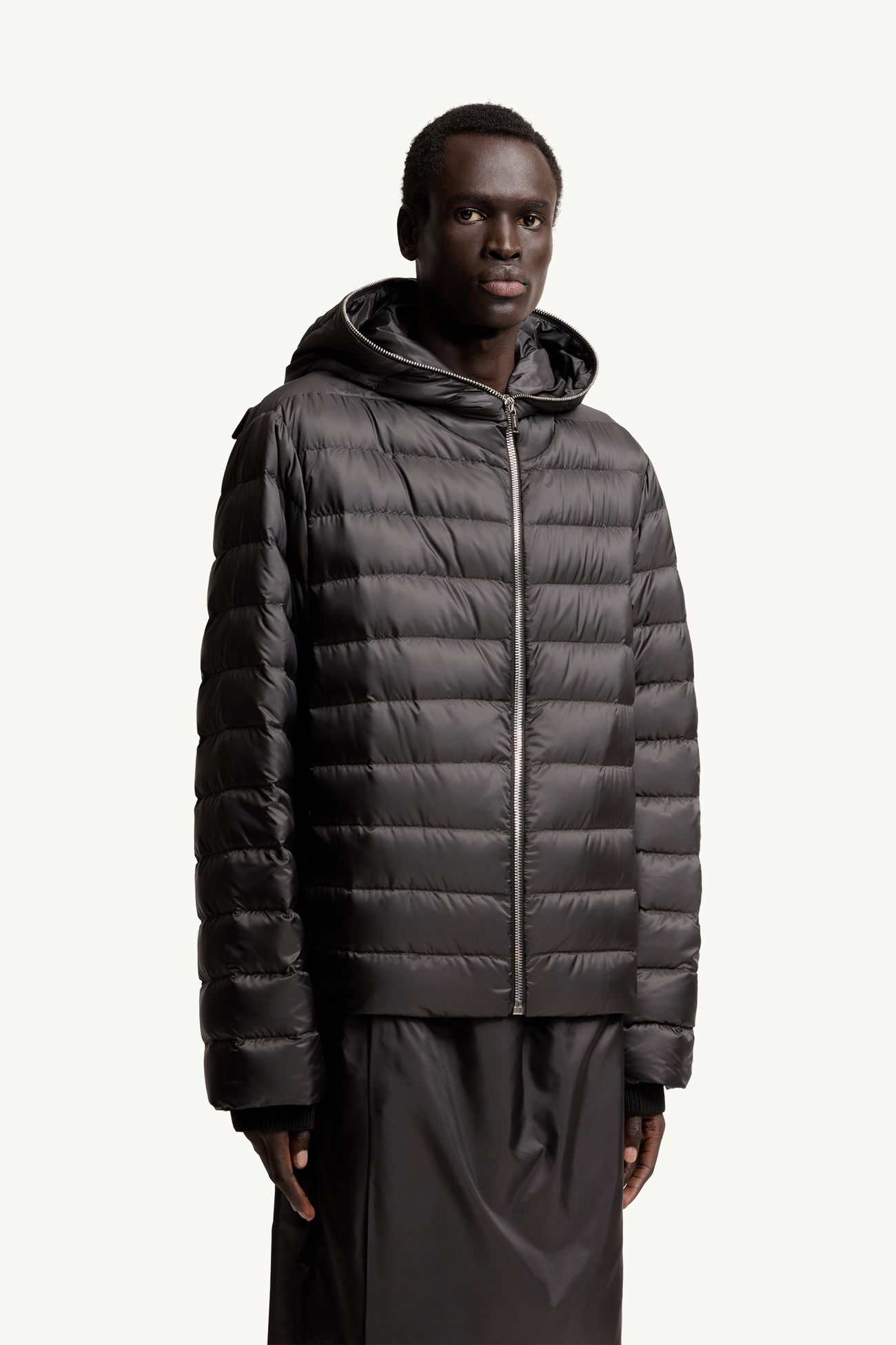 ブラック Moncler + Rick Owens Ziplock ショートダウンジャケット 