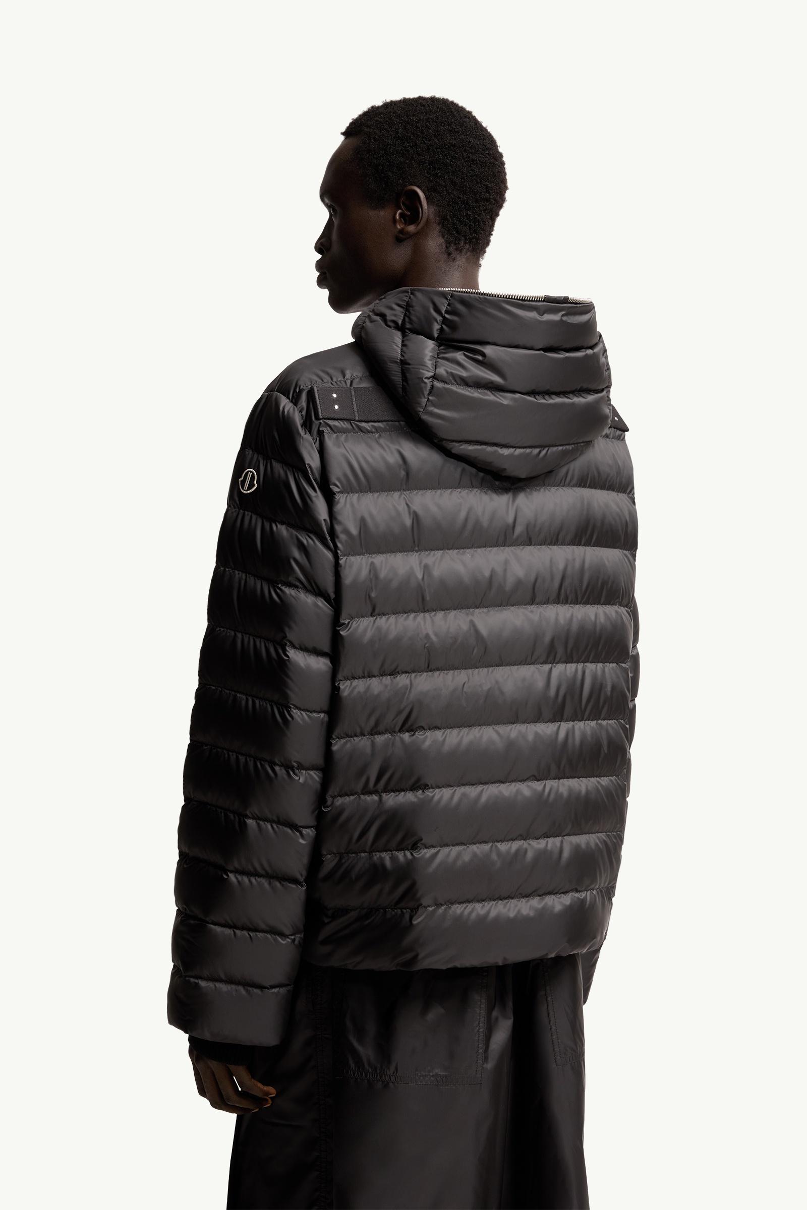 Black Moncler + Rick Owens Ziplock Hooded Short Down Jacket