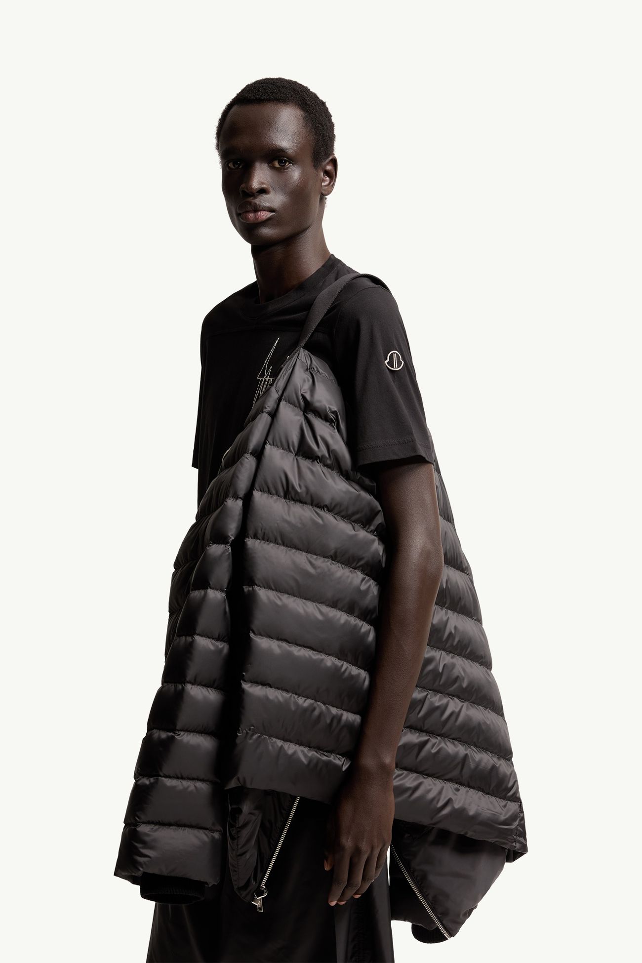 Moncler + Rick Owens Ziplock連帽短身羽絨外套 中性 黑色 Moncler 7