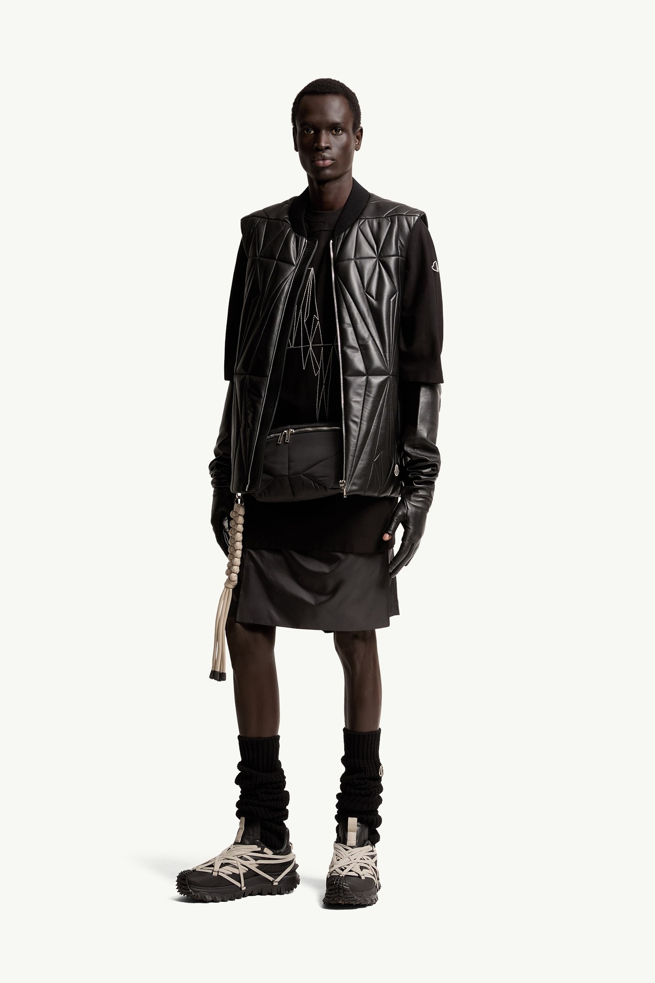 Moncler + Rick Owens Geocamo Flight納帕皮革背心 中性 黑色 Moncler 1