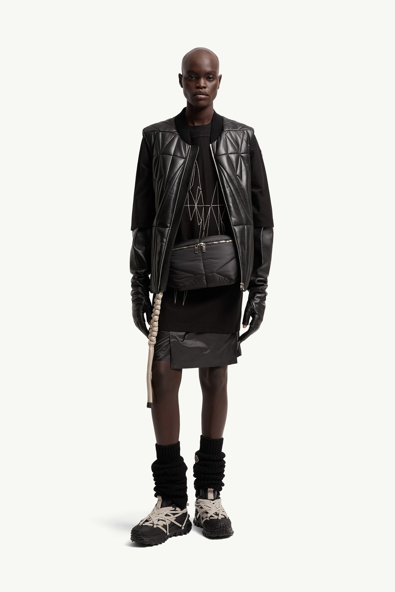 Moncler + Rick Owens Geocamo Flight男女款羊皮革马甲 中性 黑色 Moncler 2