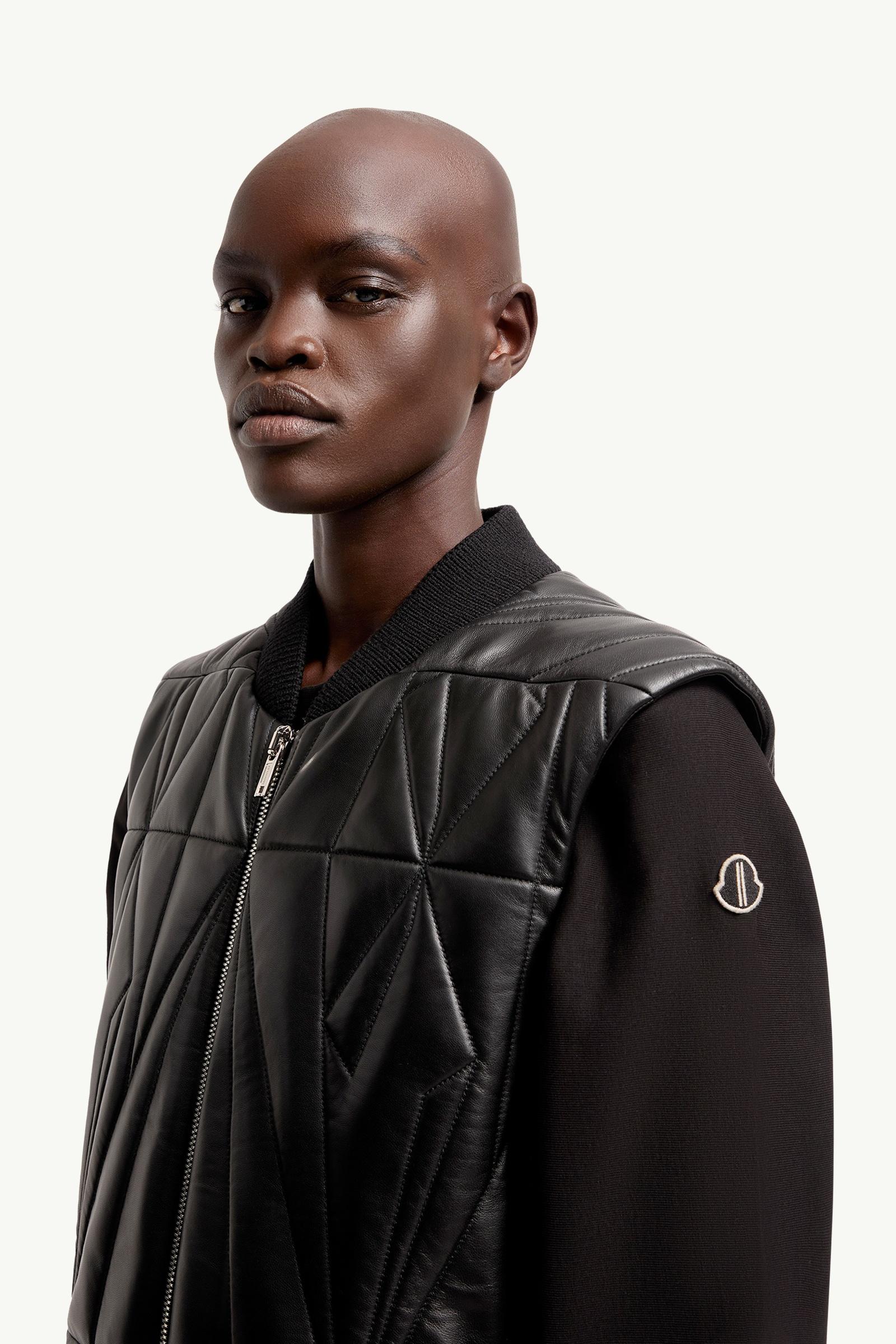 Black Moncler + Rick Owens Geocamo Flight Nappa Leather Vest