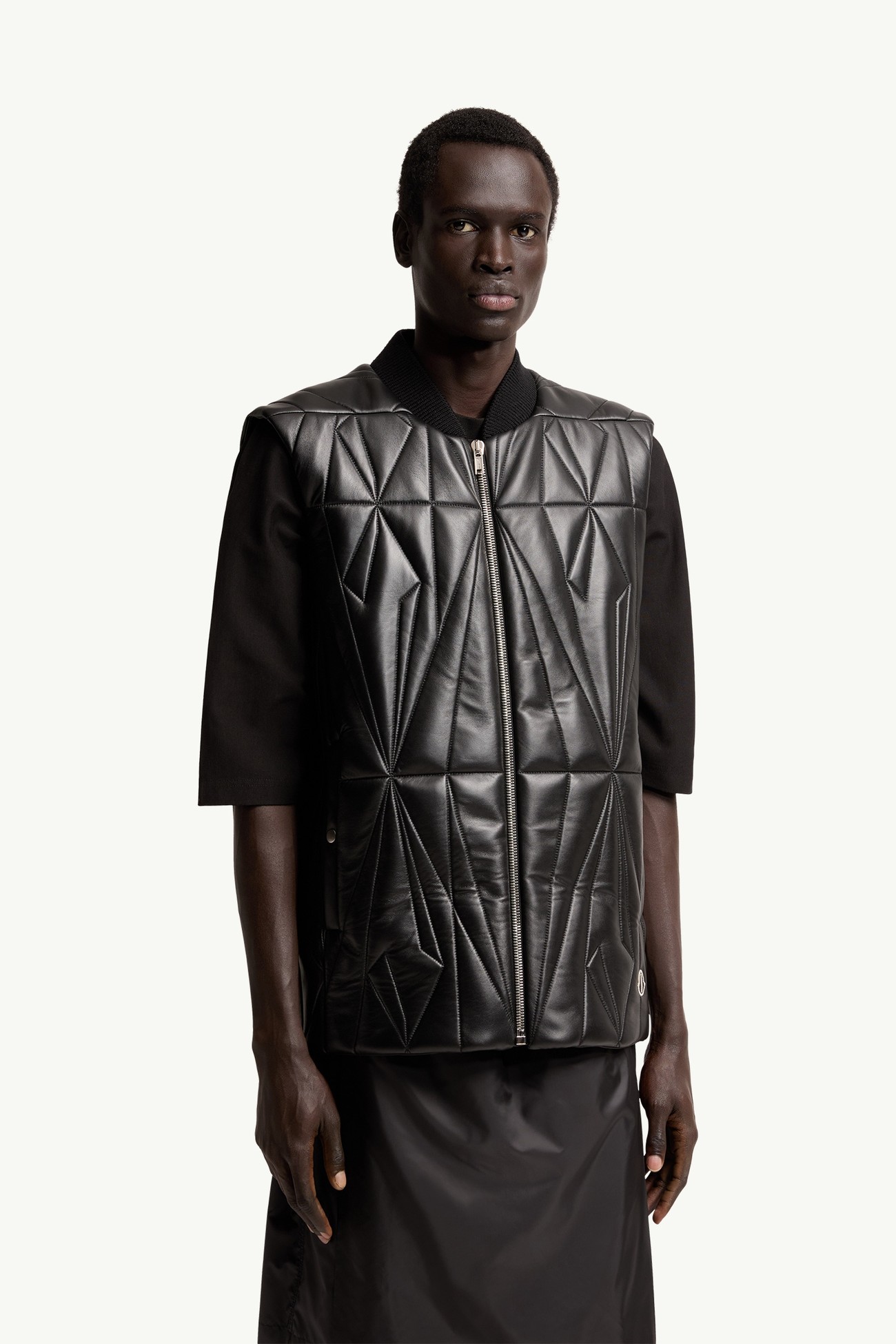 Gilet en cuir nappa Moncler + Rick Owens Geocamo Flight Mixte Noir Moncler 5