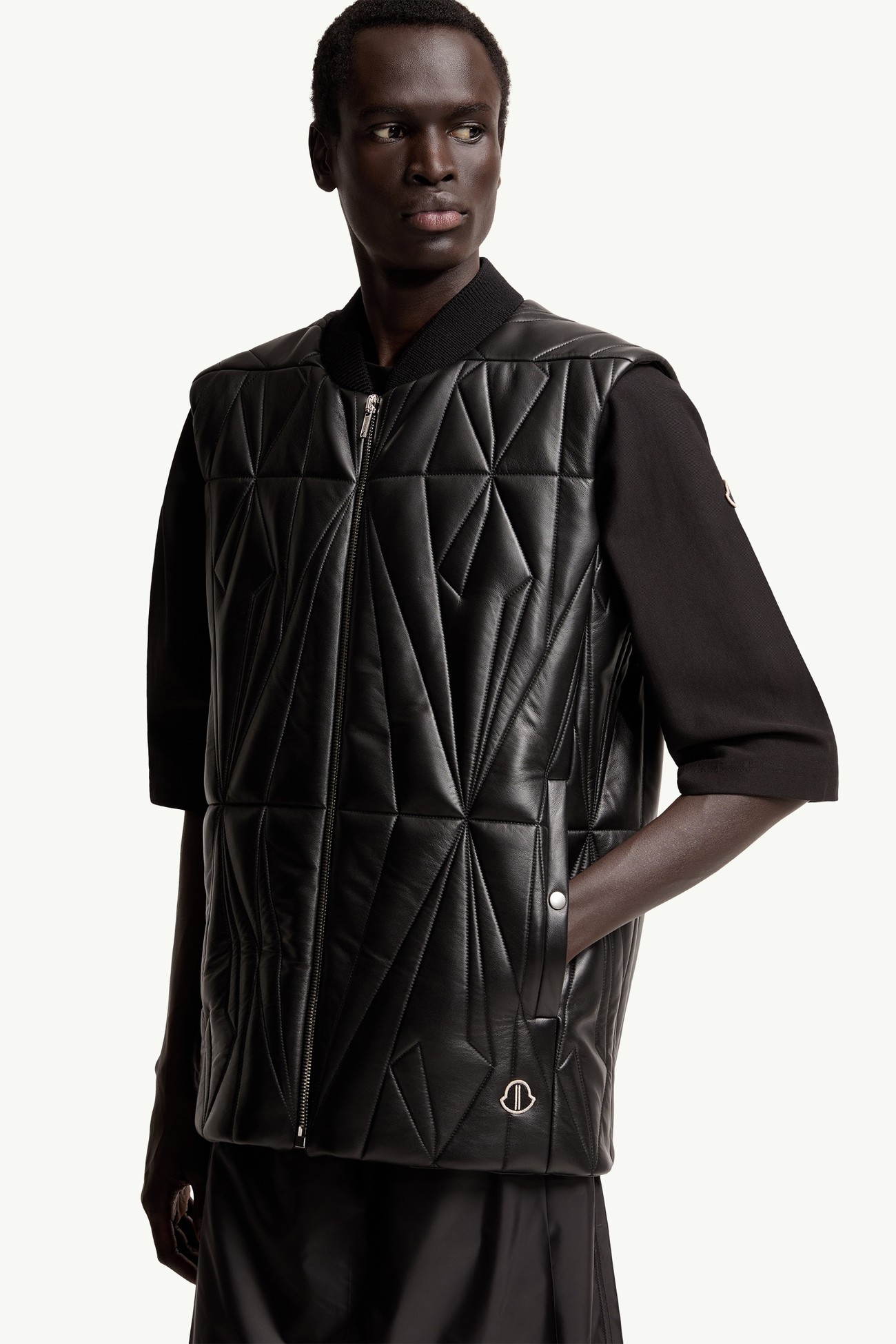 Moncler + Rick Owens Geocamo Flight Nappa Leather Gilet Gender Neutral Black Moncler 7