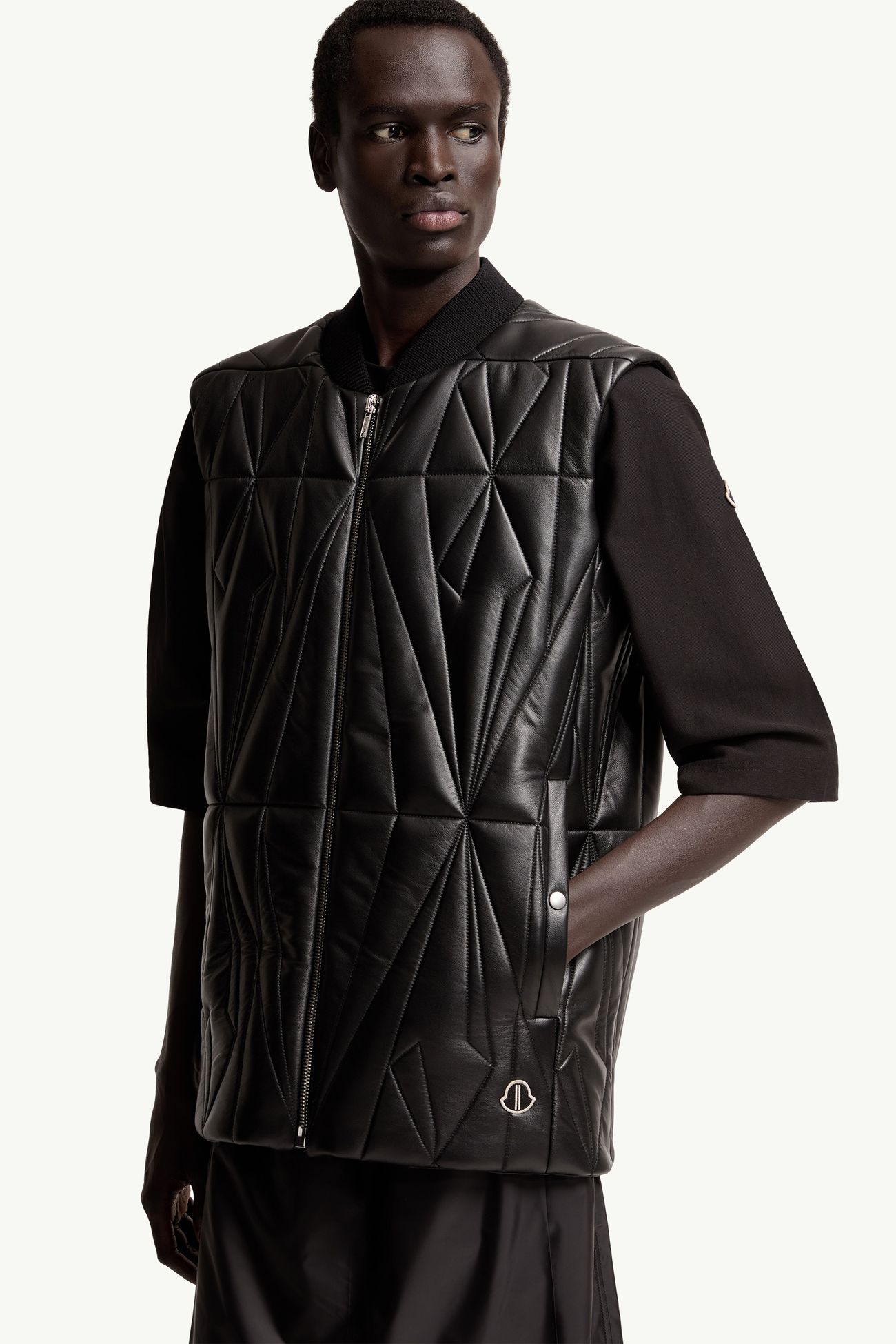 Moncler + Rick Owens Geocamo Flight Nappa Leather Vest Gender Neutral Black Moncler 7