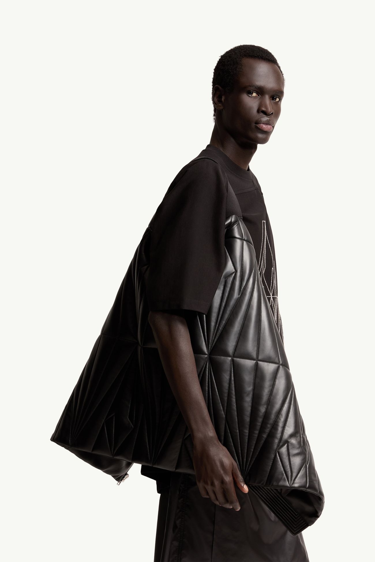 Moncler + Rick Owens Geocamo Flight男女款羊皮革马甲 中性 黑色 Moncler 8