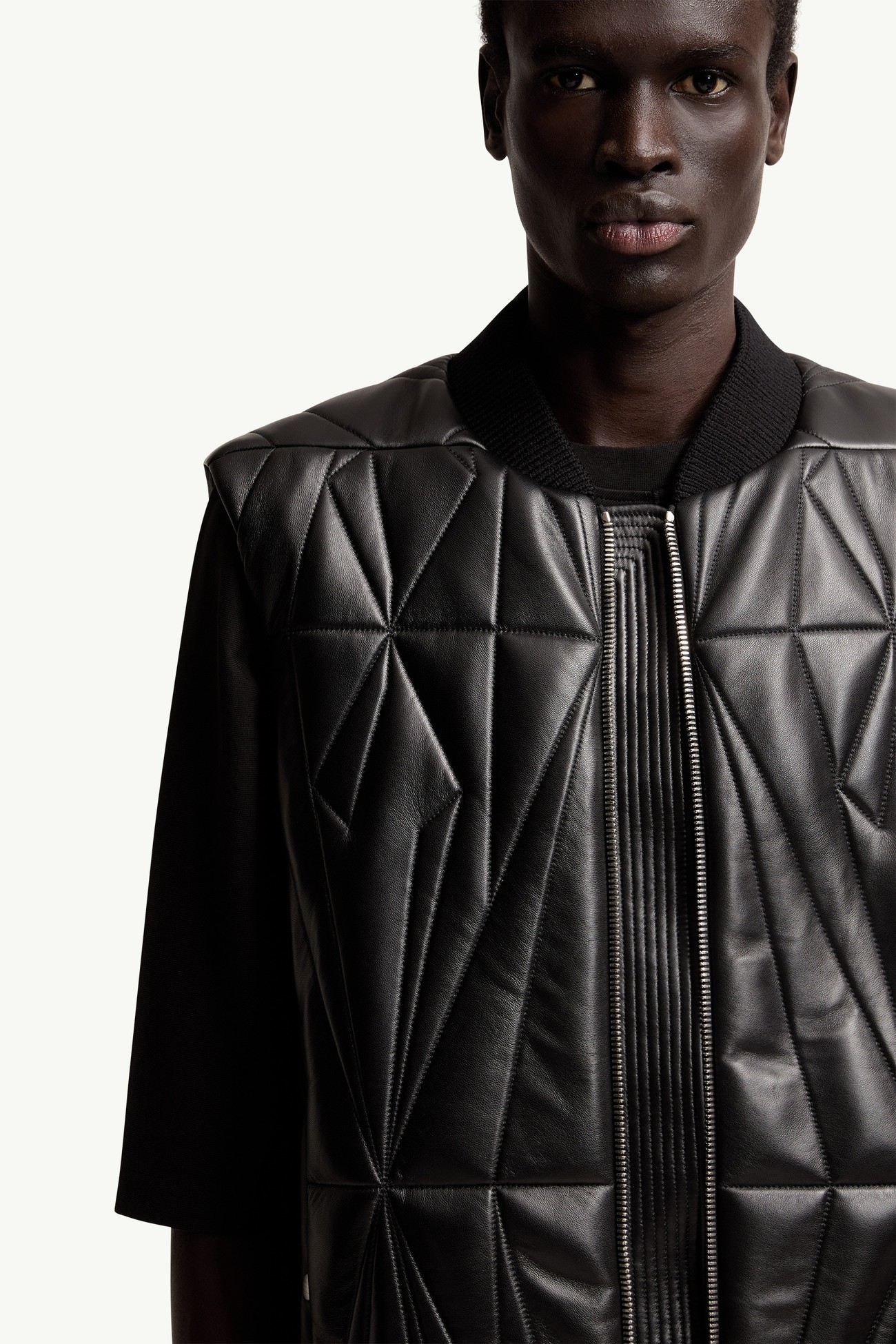 Moncler + Rick Owens Geocamo Flight Weste aus Nappaleder Genderneutral Schwarz Moncler 9